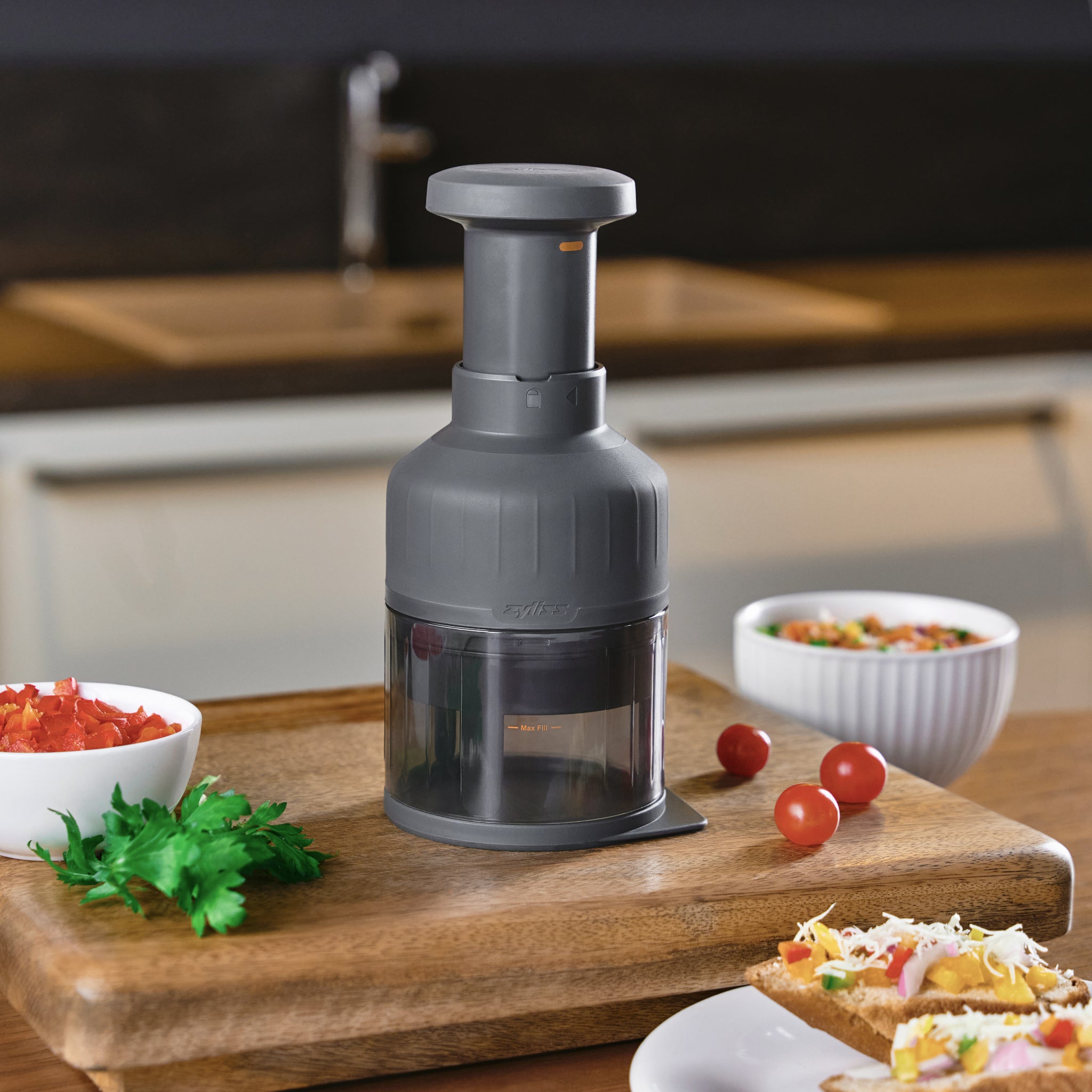 Zick Zick 3-in-1 Multi-Functional Food Chopper - Kitchen Vegetable Slicer, Dicer & Grinder - Perfect for Meal Prep, Salad Making & Baby Food - BPA Free & Easy to Clean