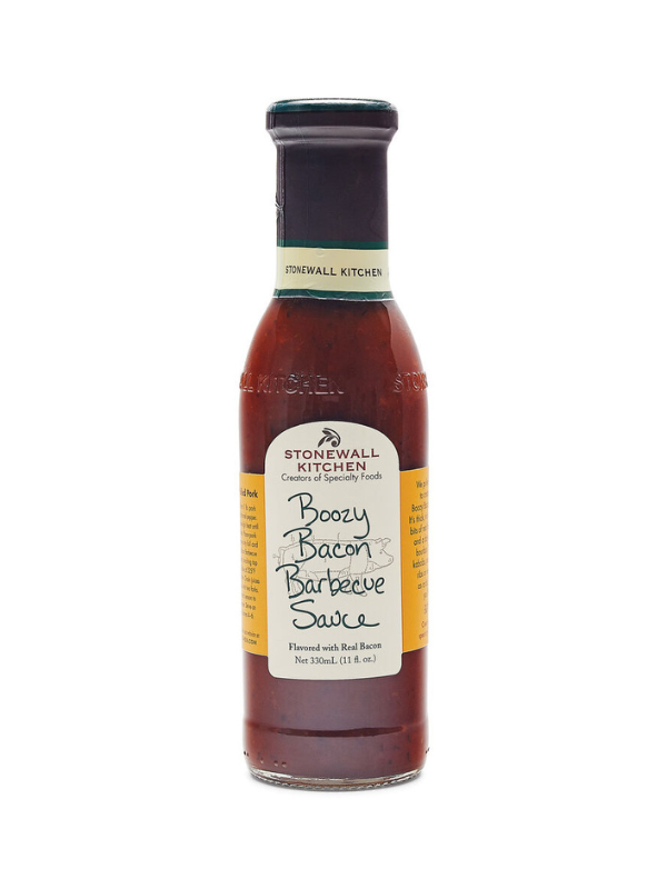Stonewall Kitchen Boozy Bacon BBQ Sauce - Sweet & Smoky Gourmet Barbecue Sauce for Grilling, Ribs, Burgers & Meat Glazing