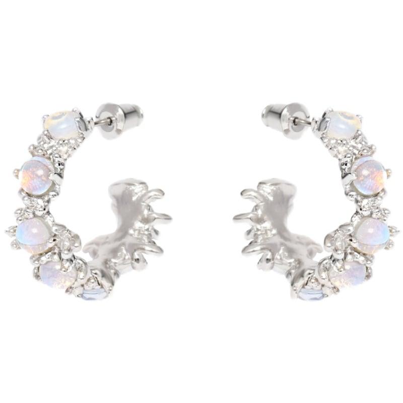 Moon Stone Sparkling Coral Earrings™ – Elegant Handmade Jewelry for Women | Perfect for Weddings, Parties & Special Occasions