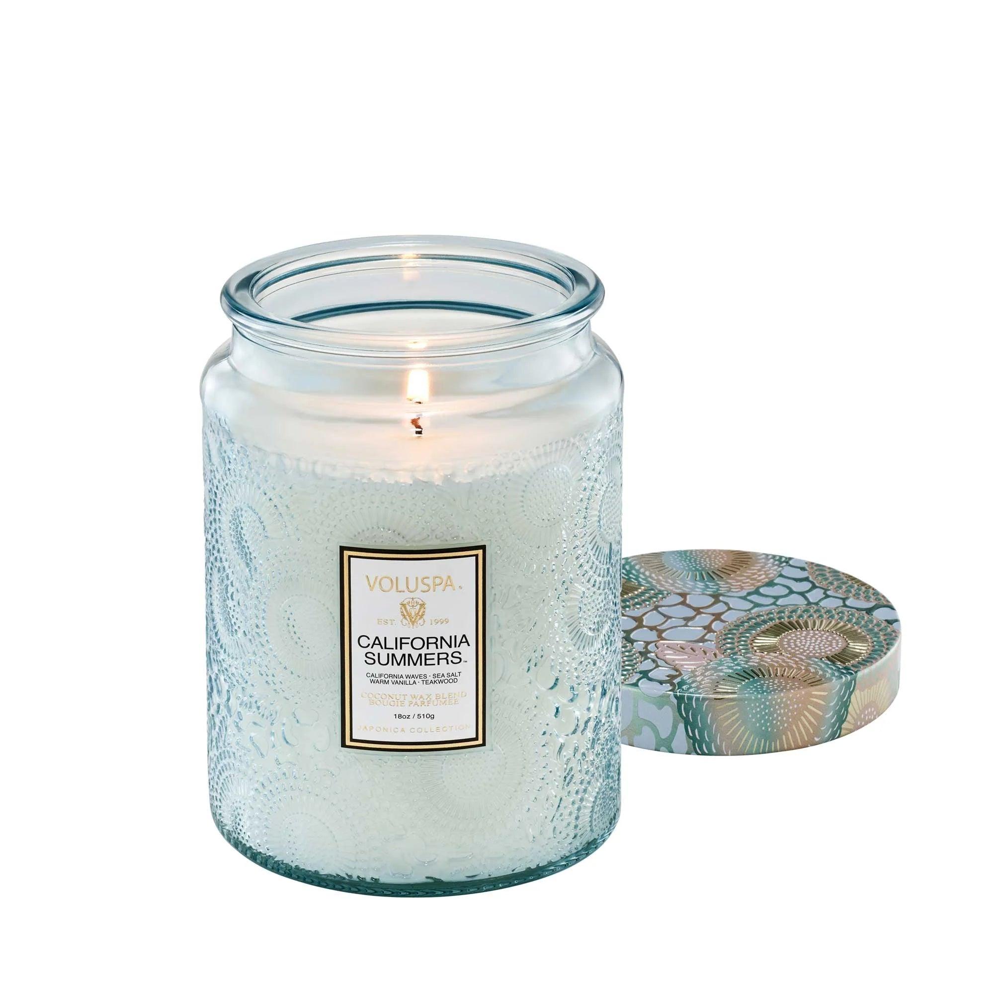 California Summers Large Jar Candle - 16oz Scented Soy Wax Candle with 60+ Hour Burn Time | Perfect for Home Decor, Relaxation & Gifts