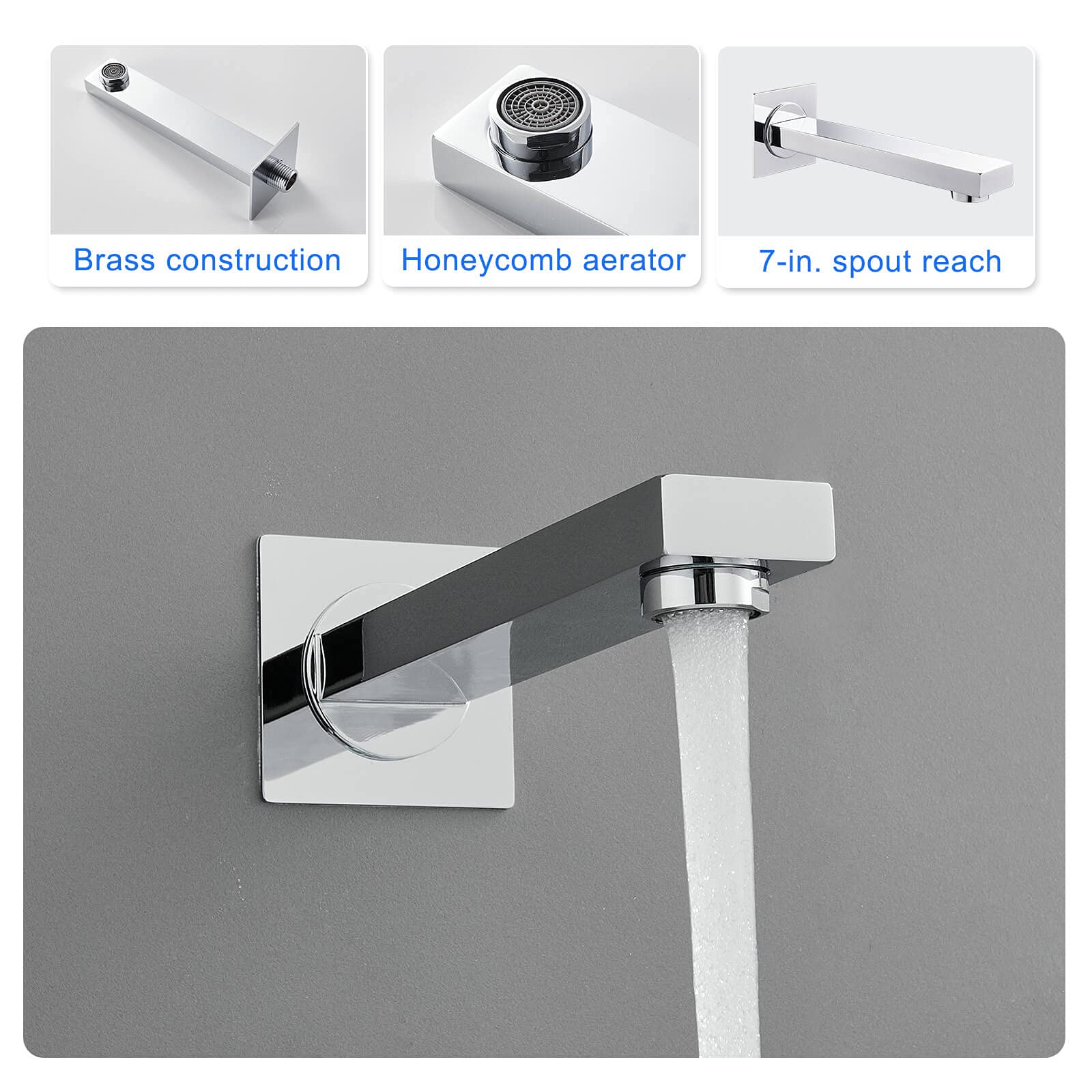 ROVOGO All Metal Bathtub Shower Faucet Set - 10 Inch Square Rain Shower Head with Handheld Sprayer, Tub Spout & Valve Trim Kit in Chrome Finish | Perfect for Bathroom Renovation & Luxury Spa Experience