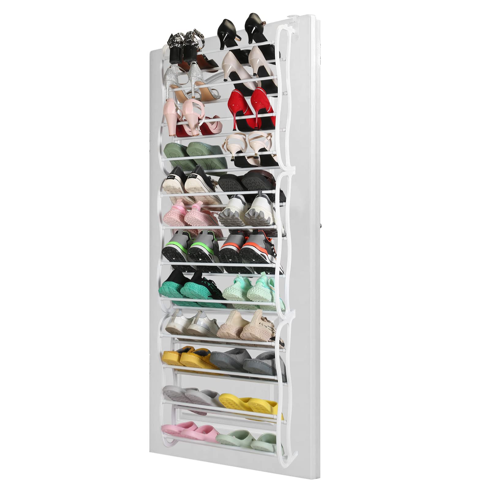 36 Pairs Over-The-Door Shoe Rack Organizer - 12-Tier Hanging Closet Storage for Sneakers, Boots & Sandals - Space Saving Solution for Bedroom, Entryway & Dorm (72 x 20.5 x 7.8 Inches) - US Stock Fast Delivery
