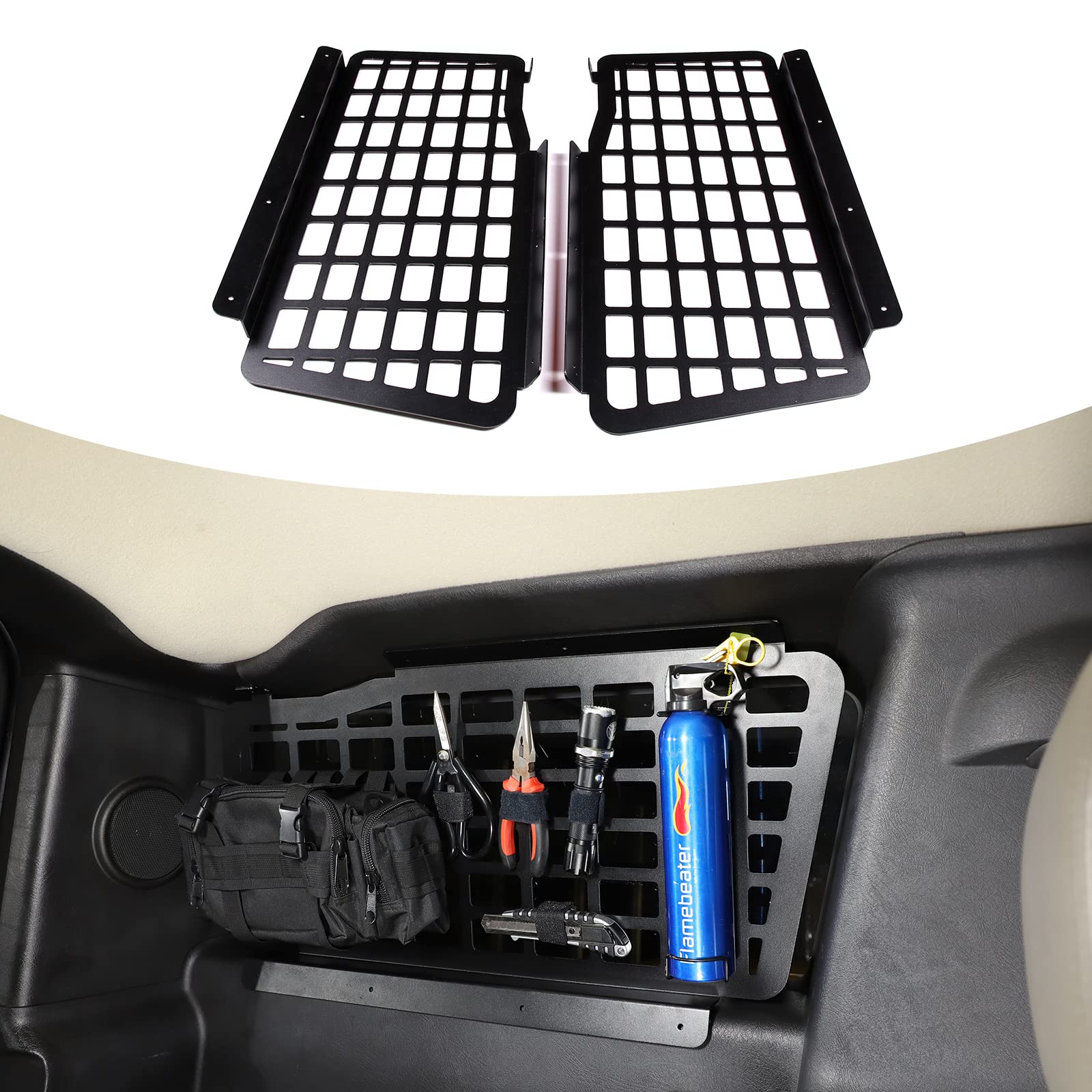 Aluminum Rear Trunk Luggage Shelf & Cargo Storage Panel for Hummer H2 2003-2009 - Heavy Duty Multi-Function Rack (2Pcs) - Perfect for Road Trips, Camping & Off-Road Adventures
