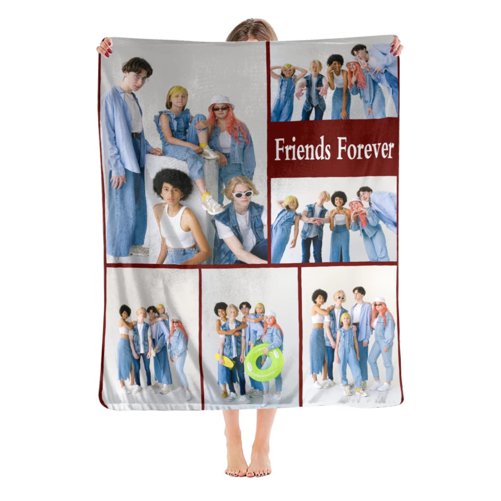 OKnown Custom Photo Blanket - Personalized Throw Blanket with Pictures for Family, Couples & Friends | Housewarming Gift for New Home | Soft Fleece Blanket for Bed, Sofa & Travel