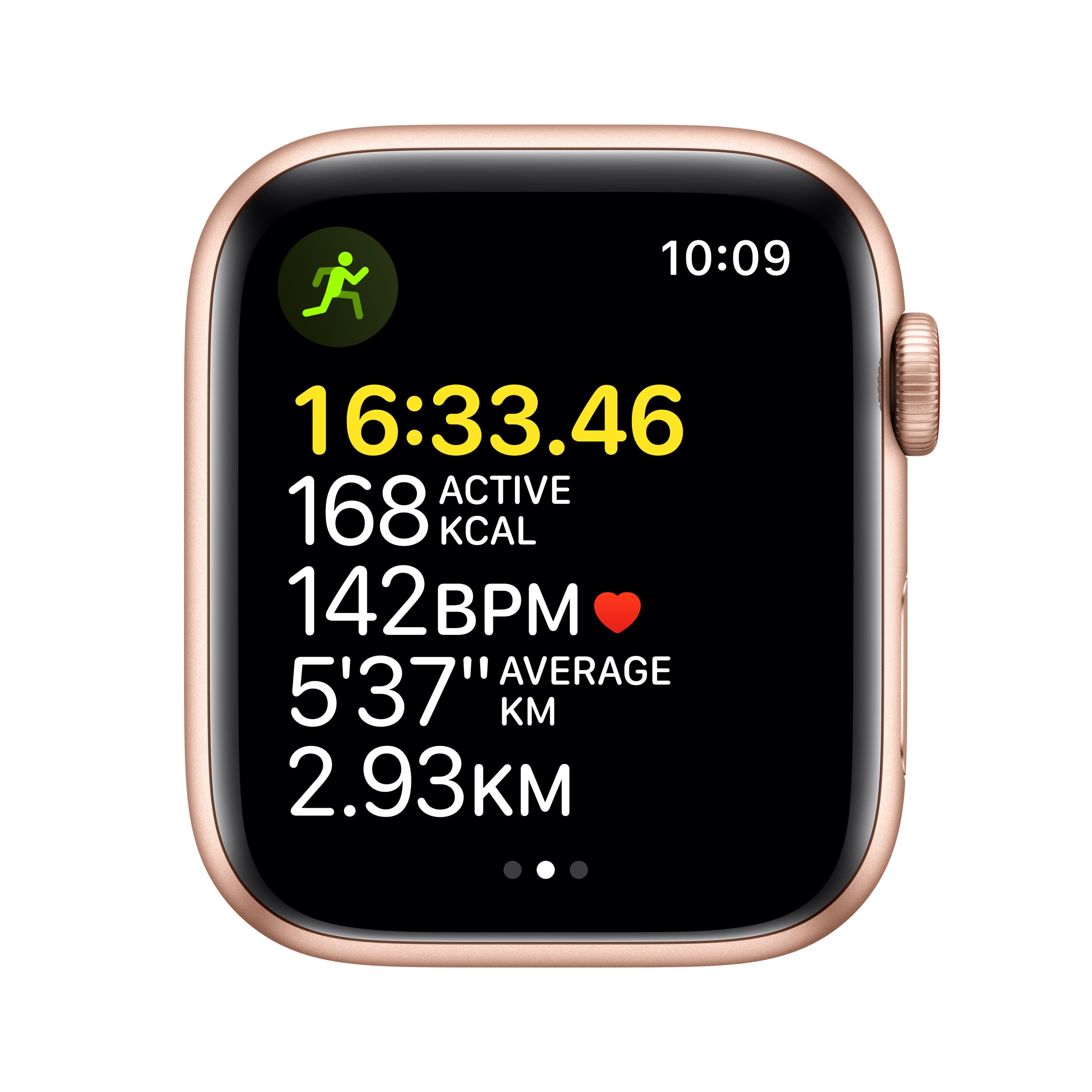 Apple Watch SE (GPS + Cellular) 44mm Gold Aluminum Case with Cornflower/White Sport Loop - Perfect for Fitness Tracking & Everyday Wear