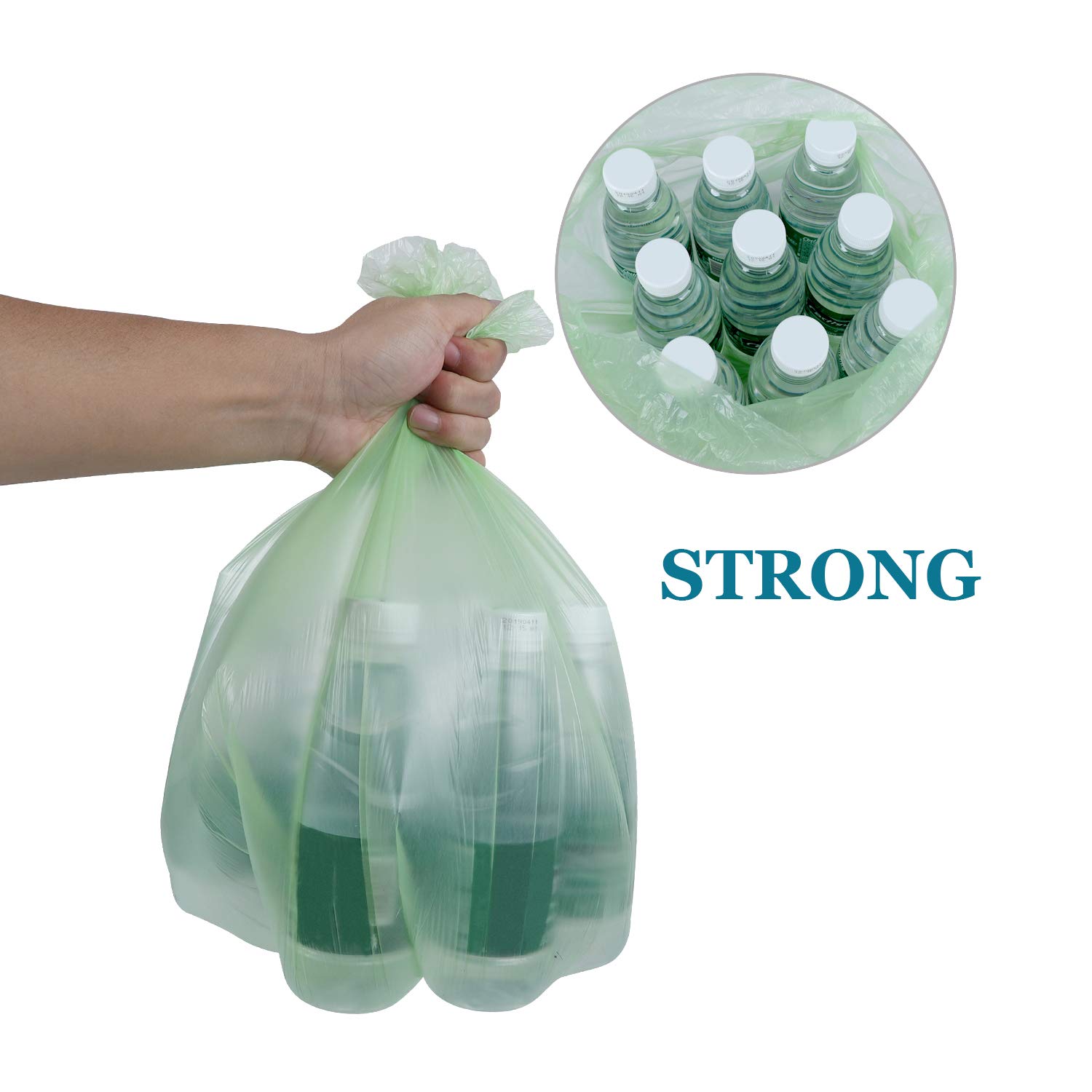 Inwaysin 125 Count Biodegradable Small Trash Bags 1.2 Gallon (4.5-5L) - Mini Garbage Bags for Bathroom, Office, Home - Fits 1-1.5 Gallon Trash Cans (5 Rolls, Green) | Perfect for Waste Disposal in Small Spaces & Eco-Friendly Living