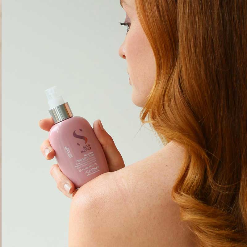 Alfaparf Semi Di Lino Moisture Nutritive Detangling Fluid for Dry Hair - Hydrating Leave-In Conditioner for Frizz Control & Shine - Perfect for Daily Hair Care & Styling