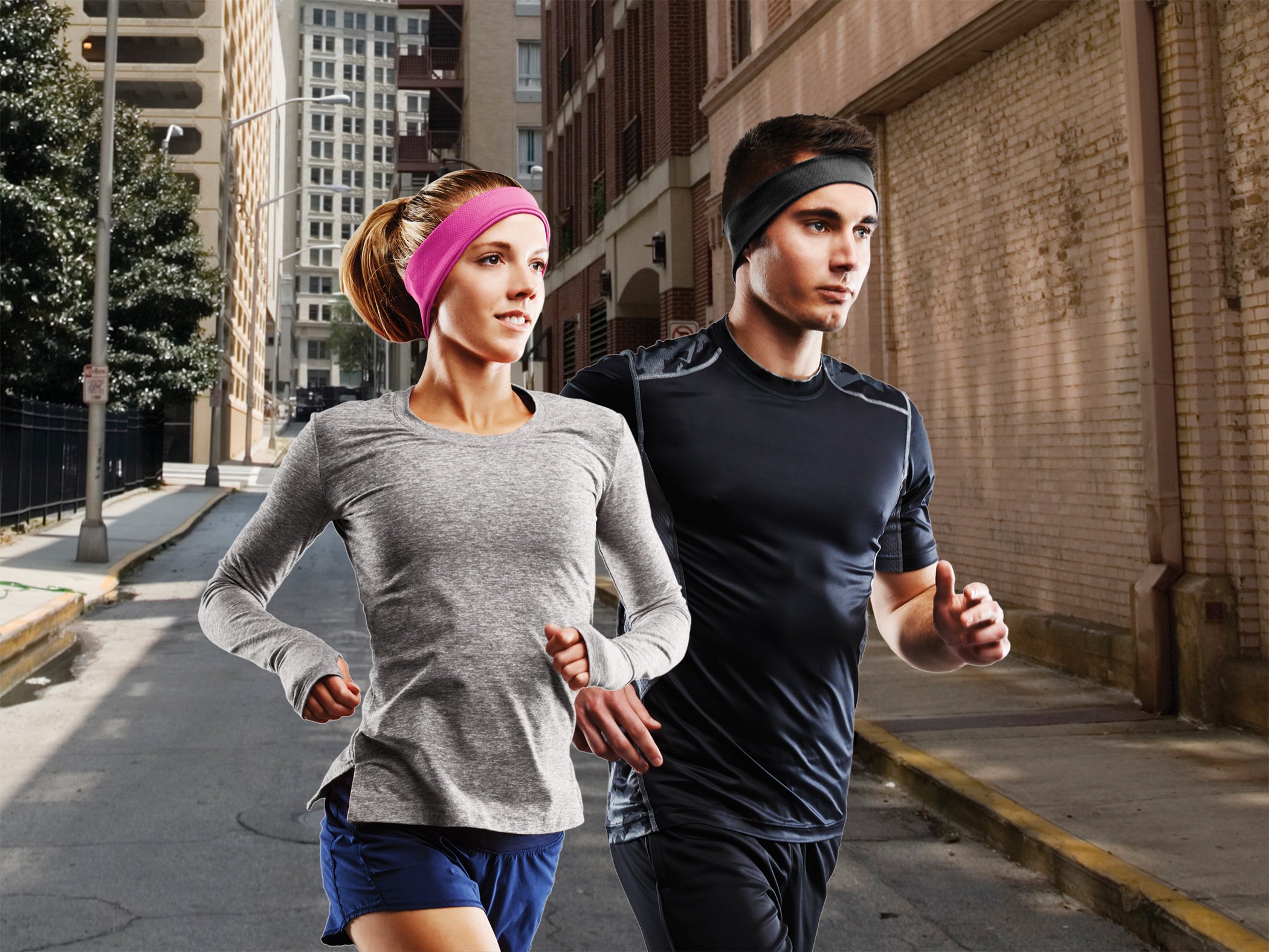 AcousticSheep RunPhones Wireless Bluetooth Headphones for Running, Workout, Gym & Outdoor Activities | Sweatproof Flat Speakers with 10-Hour Rechargeable Battery | Wild Orchid (Size L) | Perfect for Jogging, Cycling & Fitness Training