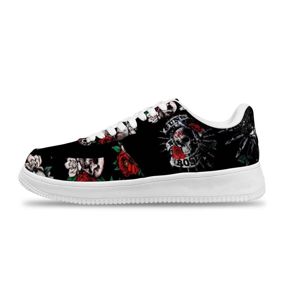 Customized Air Force 1 Sneakers with Red Rose & Skull Design - Men's & Women's Fashion Sports Shoes for Streetwear & Anime Lovers | Perfect for Casual Wear, Cosplay & Gift Giving