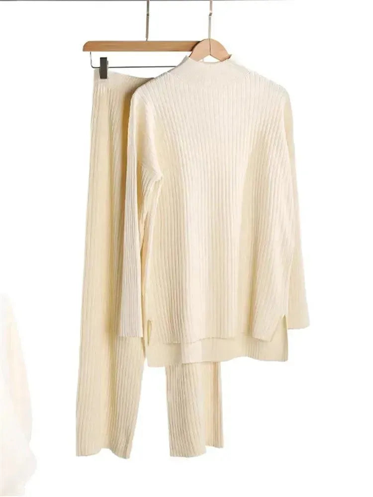 Stylish Women's Ribbed Two Piece Set - Trendy Casual Outfit for Daily Wear, Lounge & Street Style