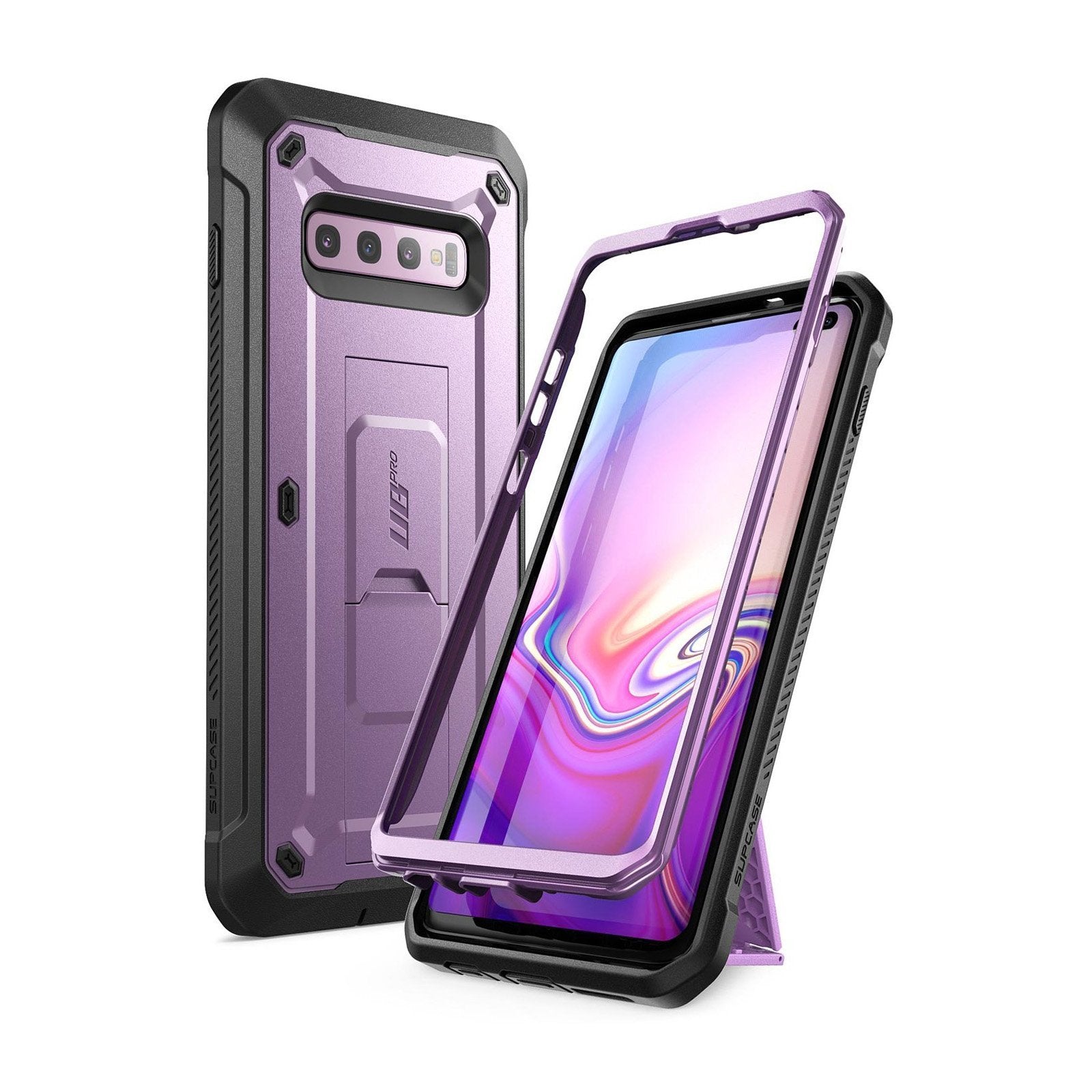 Samsung Galaxy S10 Plus Case - Unicorn Beetle Pro Full Body Rugged Holster Cover with Built-in Screen Protector | Shockproof & Drop Protection | Perfect for Outdoor, Work & Travel (Purple)