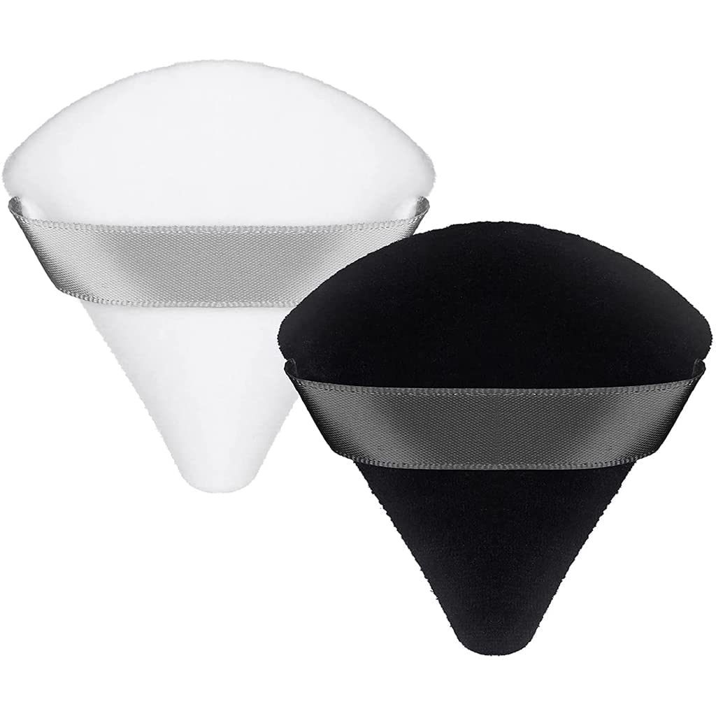 SNNP 2-Pack Triangle Makeup Sponge Puffs for Women - Soft Cotton Foundation Sponge for Loose & Body Powder, Wet/Dry Use - Perfect for Contouring, Under Eyes & Face Corners - Ideal for Professional Makeup & Everyday Beauty Routine