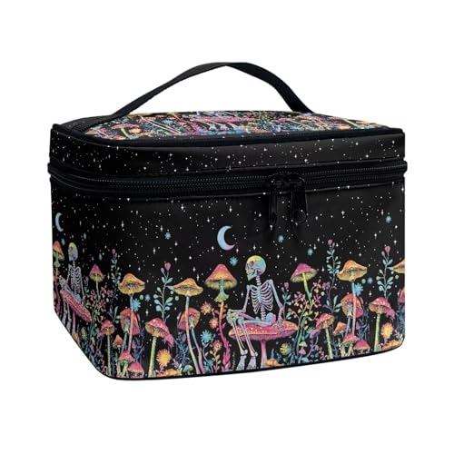 Colorful Mushroom Skull Floral