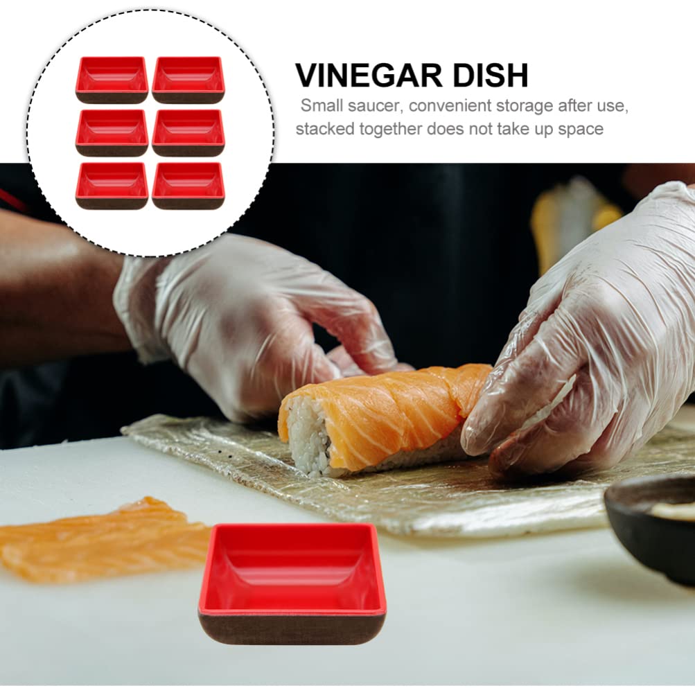 6-Piece Melamine Sauce & Condiment Dish Set - Small Dipping Bowls for Sushi, Soy Sauce, Seasonings - Durable Dinnerware for Restaurants, Home Kitchens & Party Serving
