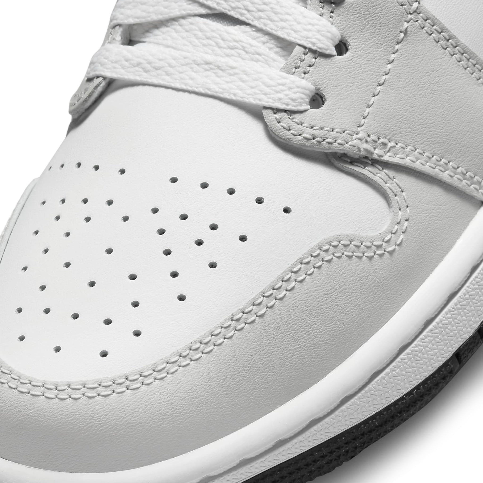 Air Jordan 1 Mid Women's Sneakers - White & Light Smoke Grey - Basketball Shoes for Women - Perfect for Casual Wear, Gym & Street Fashion