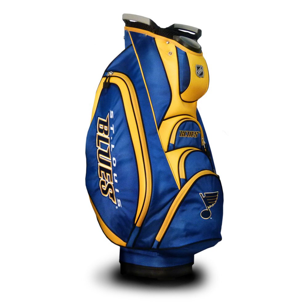 Team Golf NHL St Louis Blues Victory Golf Cart Bag - 10-Way Top with Dual Handle, Putter Well & Cooler Pocket | Padded Strap, Umbrella Holder & Removable Rain Hood | Perfect for Golf Tournaments & Club Storage