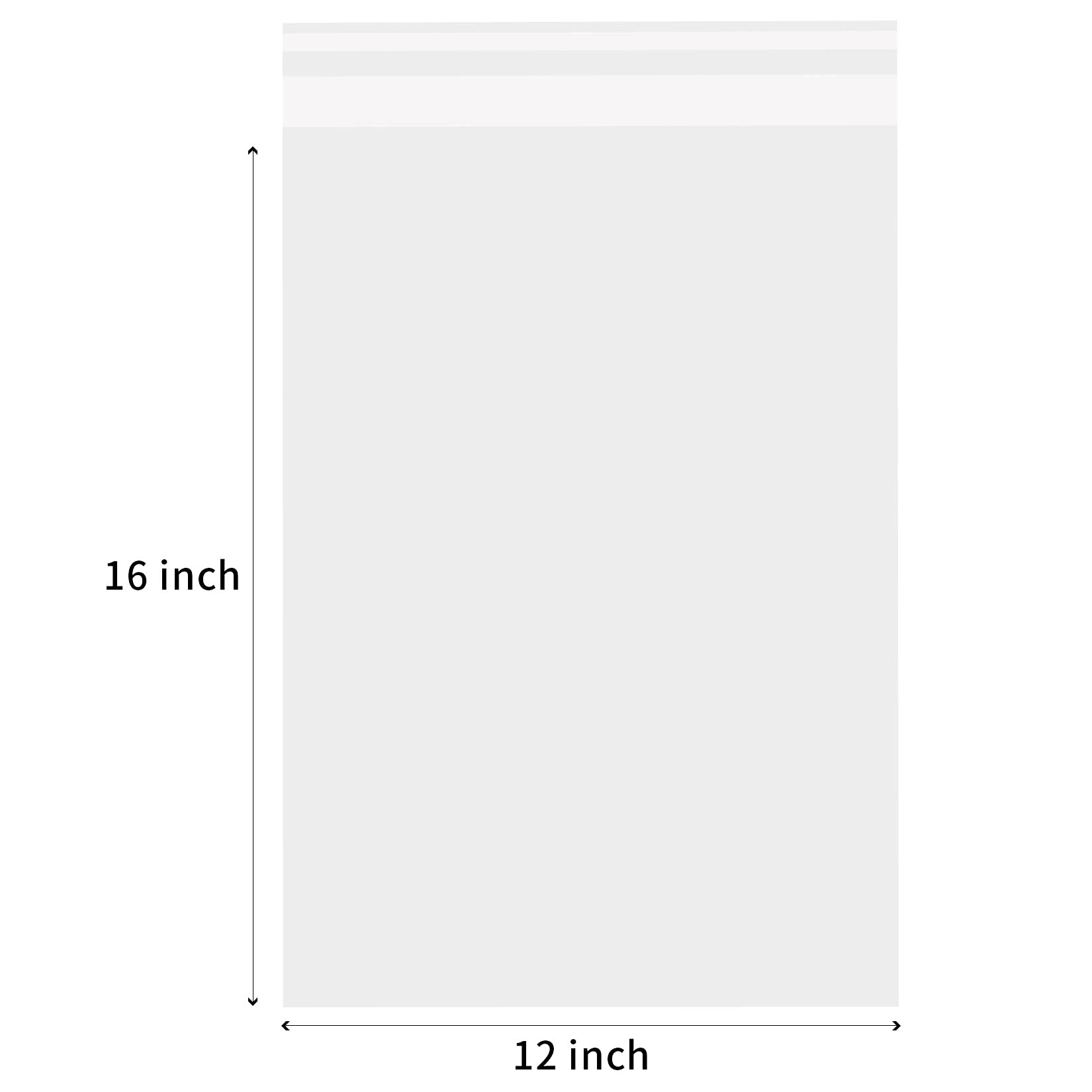 100 Pcs 12x16 Inches Clear Resealable Cellophane Plastic Bags for Shirts, Clothing & Product Packaging - Large Self Sealing BPA-Free Storage Bags for Retail, Ecommerce & Gift Wrapping