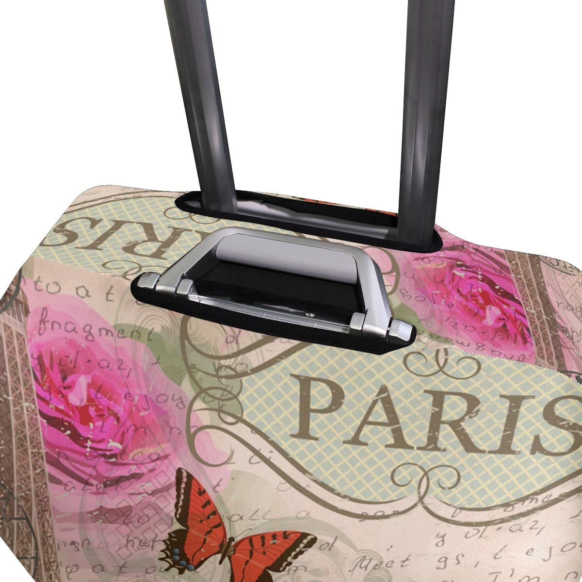 VIKKO Eiffel Tower & Bicycle Design Elastic Luggage Cover - Fits 18-20 Inch Suitcases for Kids, Men & Women - Durable Travel Bag Protector for Airplane, Train & Vacation Trips