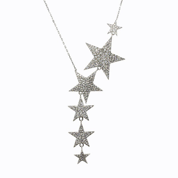 JUMBO STARS Lariat Necklace - Trendy Long Layered Chain Statement Jewelry for Women - Perfect for Parties, Date Nights & Special Occasions