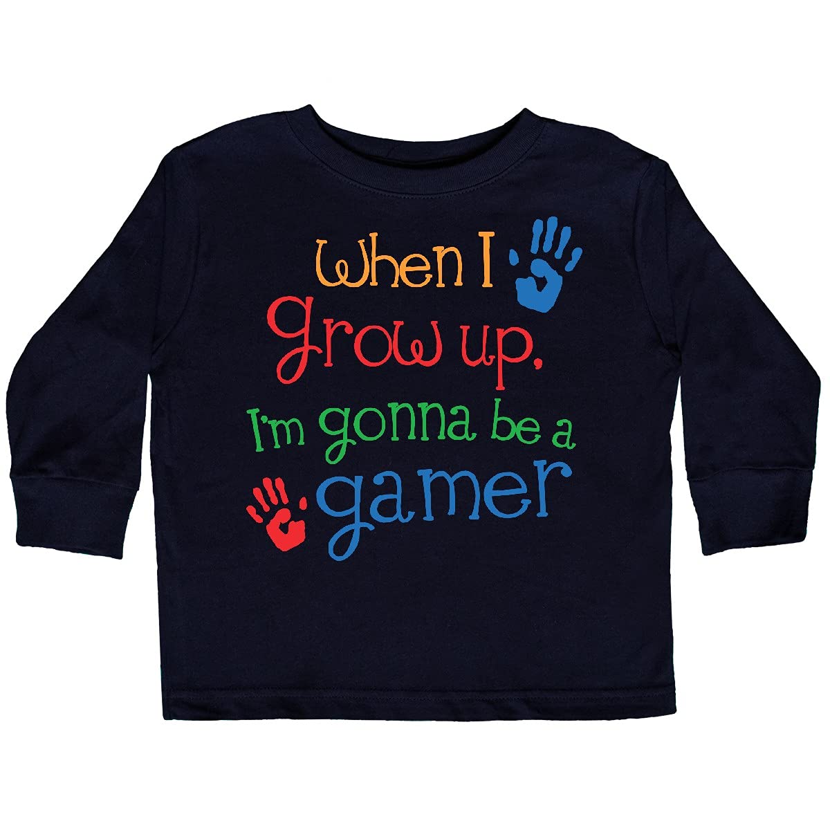 Inktastic Future Gamer Video Games Toddler Long Sleeve T-Shirt - Cute Gaming Themed Cotton Tee for Baby Boys & Girls - Perfect for Playdates, Birthday Parties & Family Photos