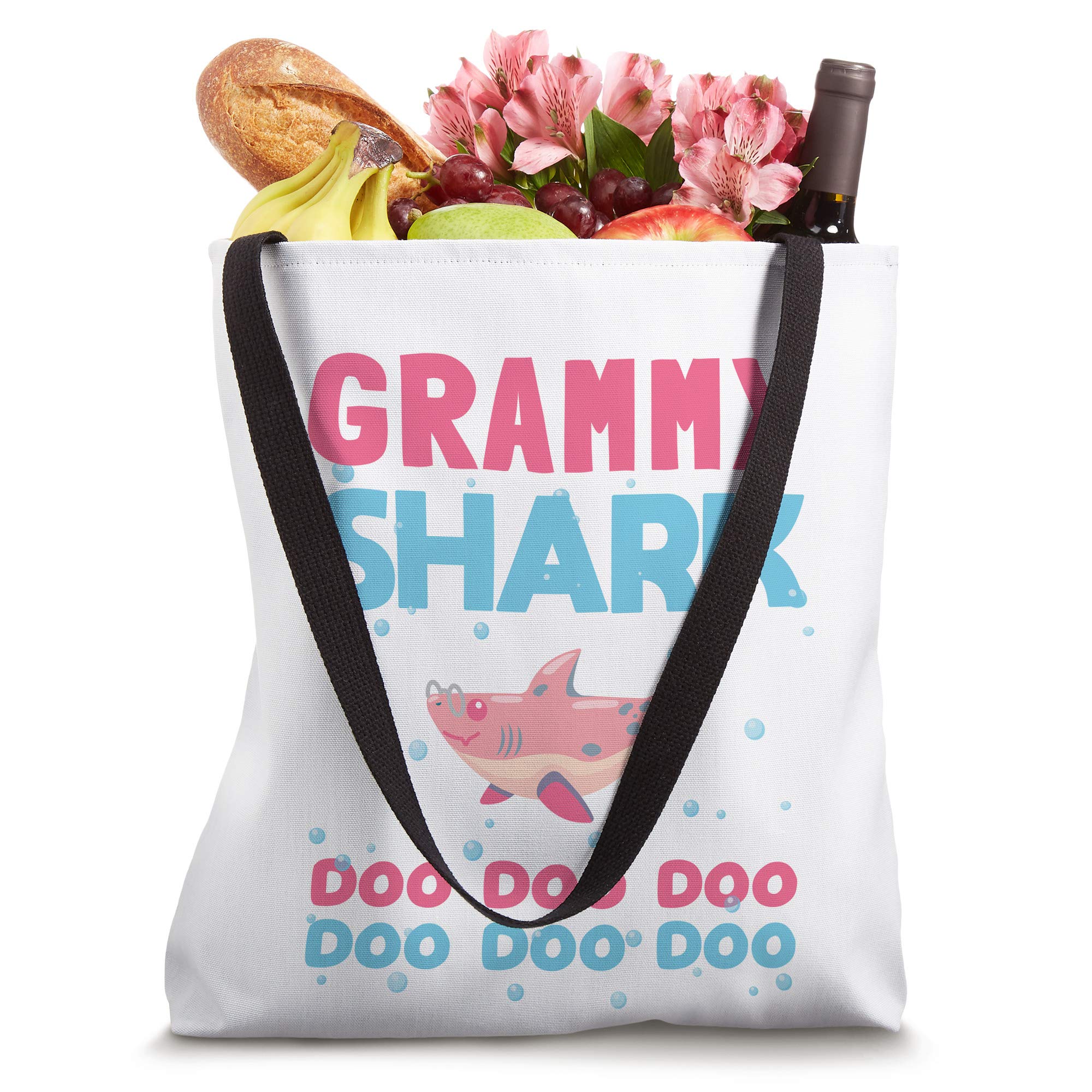 Grammy Shark Tote Bag - Funny Mother's Day Gift for Grandma & Women - Large Canvas Shopper Bag for Beach, Grocery Shopping & Daily Use