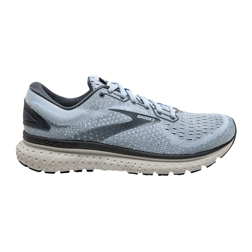 Brooks Glycerin 18 Grey Women's Running Shoes - Cushioned Road Running Sneakers for Long Distance & Marathon Training - Perfect for Jogging, Gym Workouts & Everyday Wear