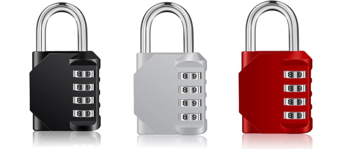 Multifunctional 4-Digit Resettable Outdoor Combination Padlock - Weatherproof & Durable for Gym Lockers, Cabinets, Doors, Fences & Tool Boxes - Perfect for Home, Office & Travel Security (1 Pack, Random Color)