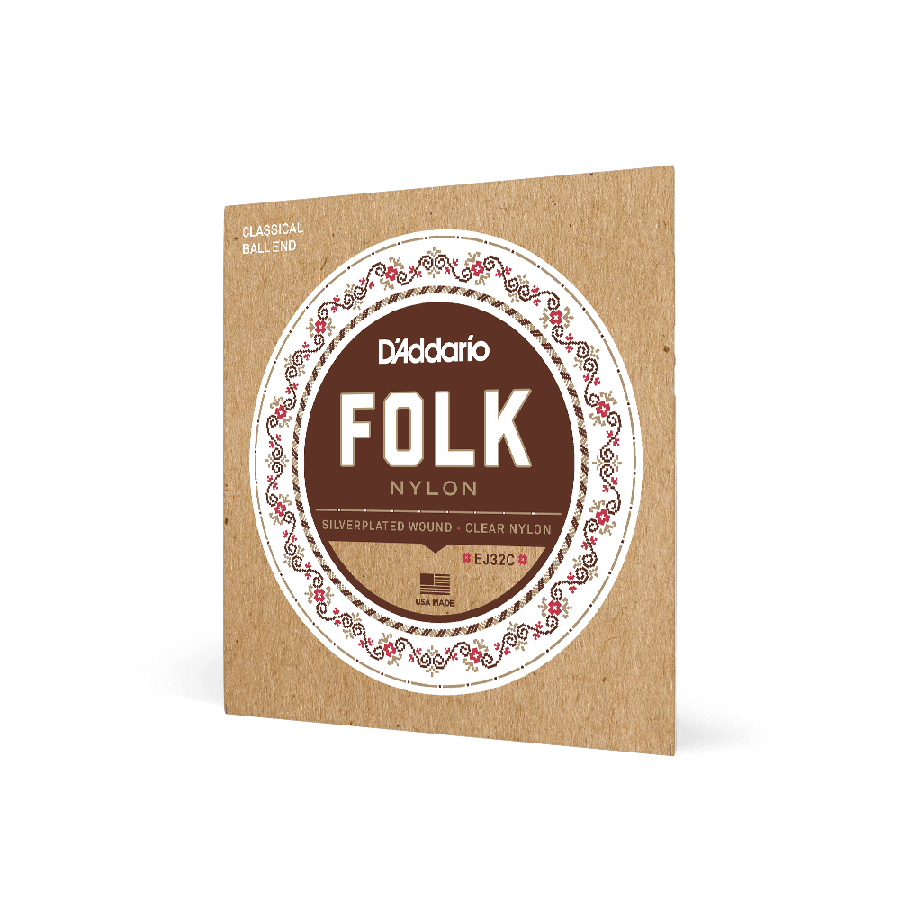 D'Addario EJ32C Silver Wound/Clear Nylon Ball End Classical Guitar Strings - High Tension for Warm Tone & Durability - Perfect for Classical, Flamenco & Fingerstyle Playing