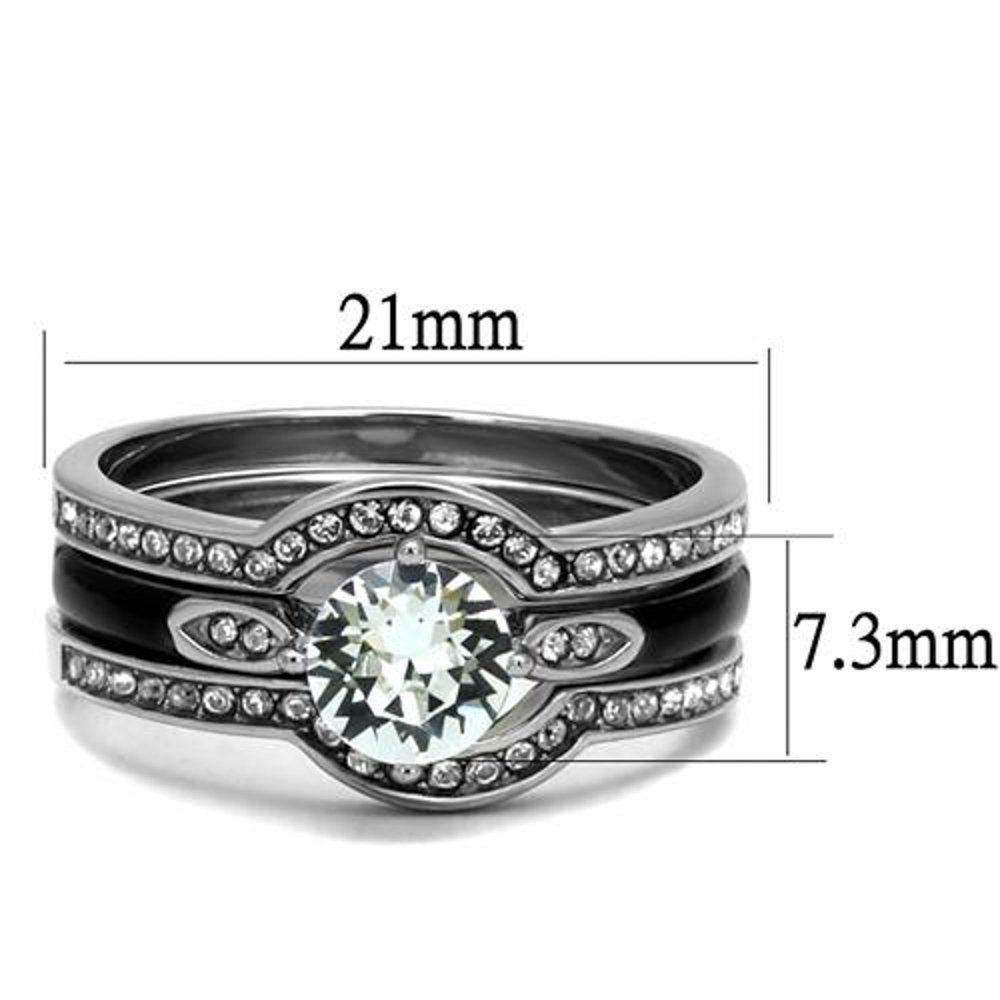 His & Her Silver Stainless Steel Wedding Rings Set - for Couples & Anniversaries