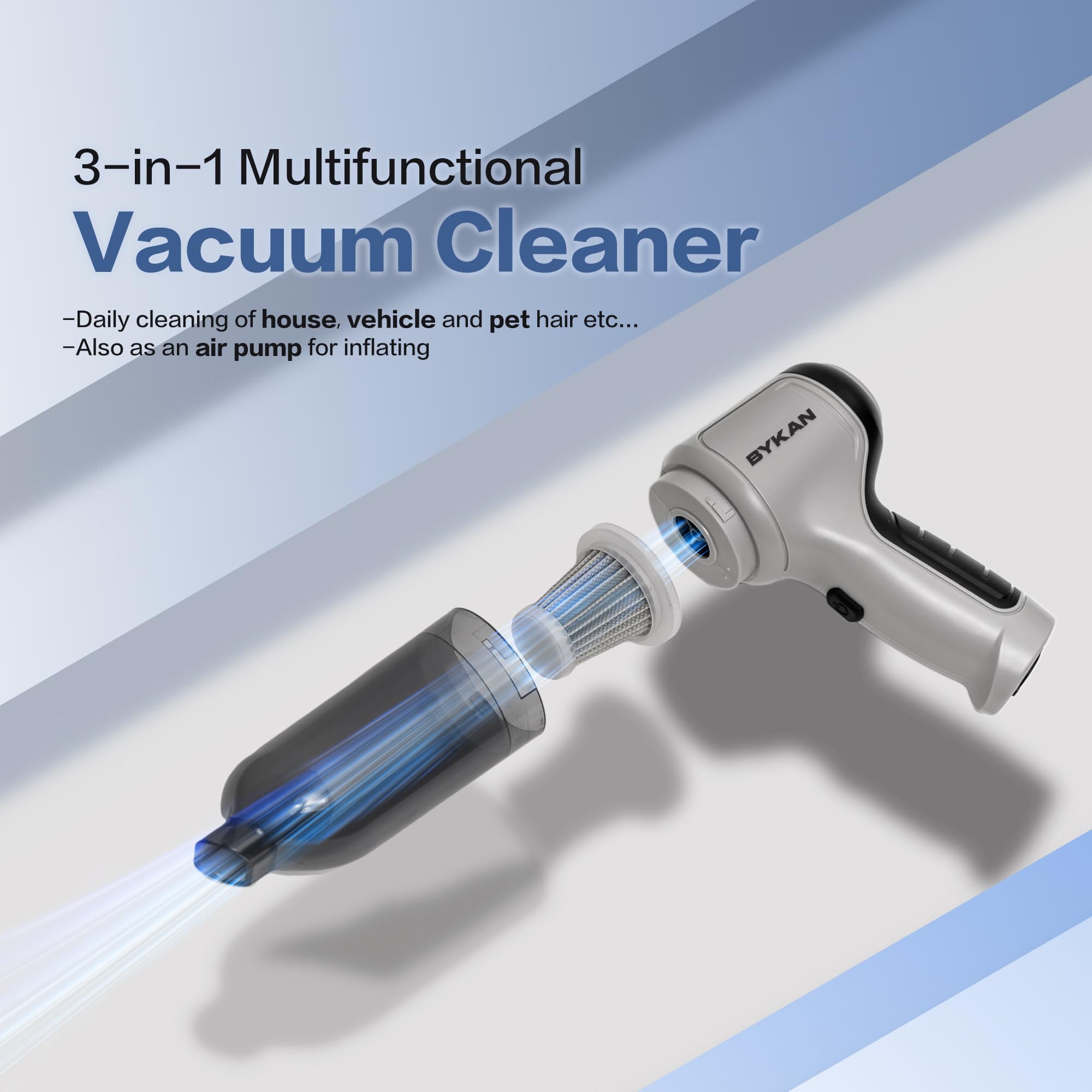 Powerful 120W Handheld Vacuum Cleaner - 38000 RPM High-Speed Rechargeable Mini Vacuum for Home, Car, Office & Pet Hair | Portable Cordless Cleaner for Quick Spills, Car Seats, Desk Cleaning & Pet Grooming