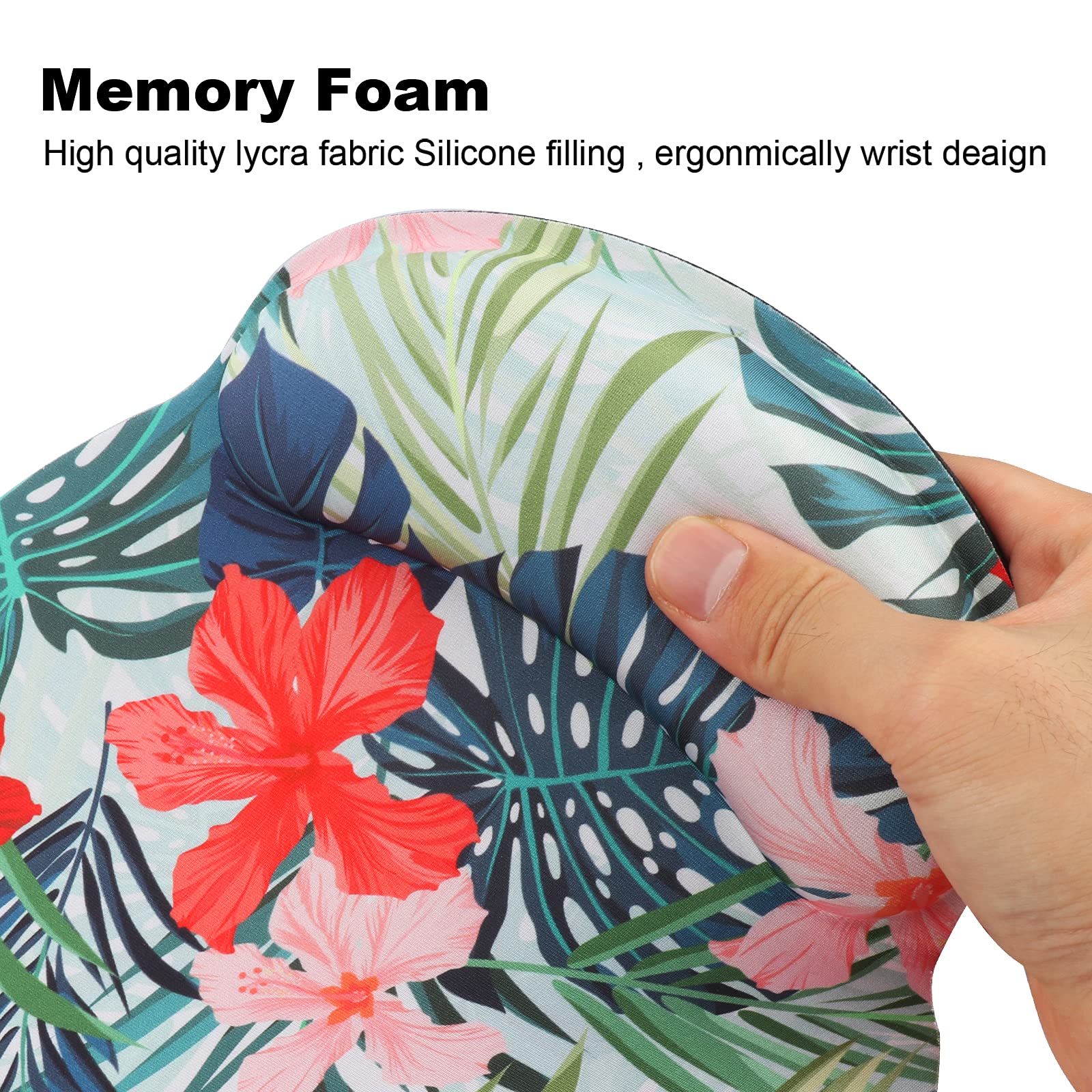 Hosimoln Memory Foam Wrist Rest Mouse Pad with Anti-Slip Rubber Base - Ergonomic Support for Office Work & Gaming (25x23cm, Red) - Perfect for Long Computer Sessions, Typing, and PC Gaming