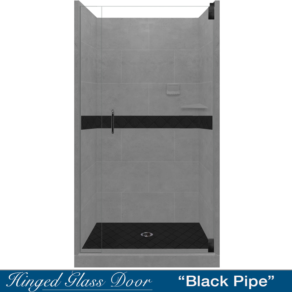 Alcove Portland Cement Sistine Stone & Diamond Stone Accent - DIY Shower Remodel Kit for Bathroom Renovation | Waterproof Tile Backer Board for Wet Areas