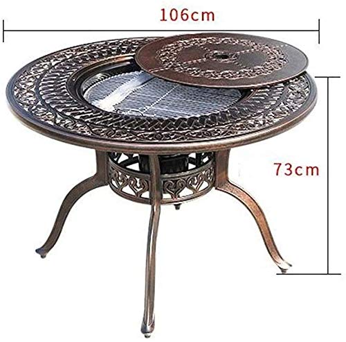 Premium Outdoor Fire Pit with BBQ Grill & Coffee Table - Multi-Functional Garden Fireplace for Patio, Deck, Backyard (Brazier, Ice Bucket & Dining Surface) | Perfect for Camping, Picnics & Outdoor Entertaining