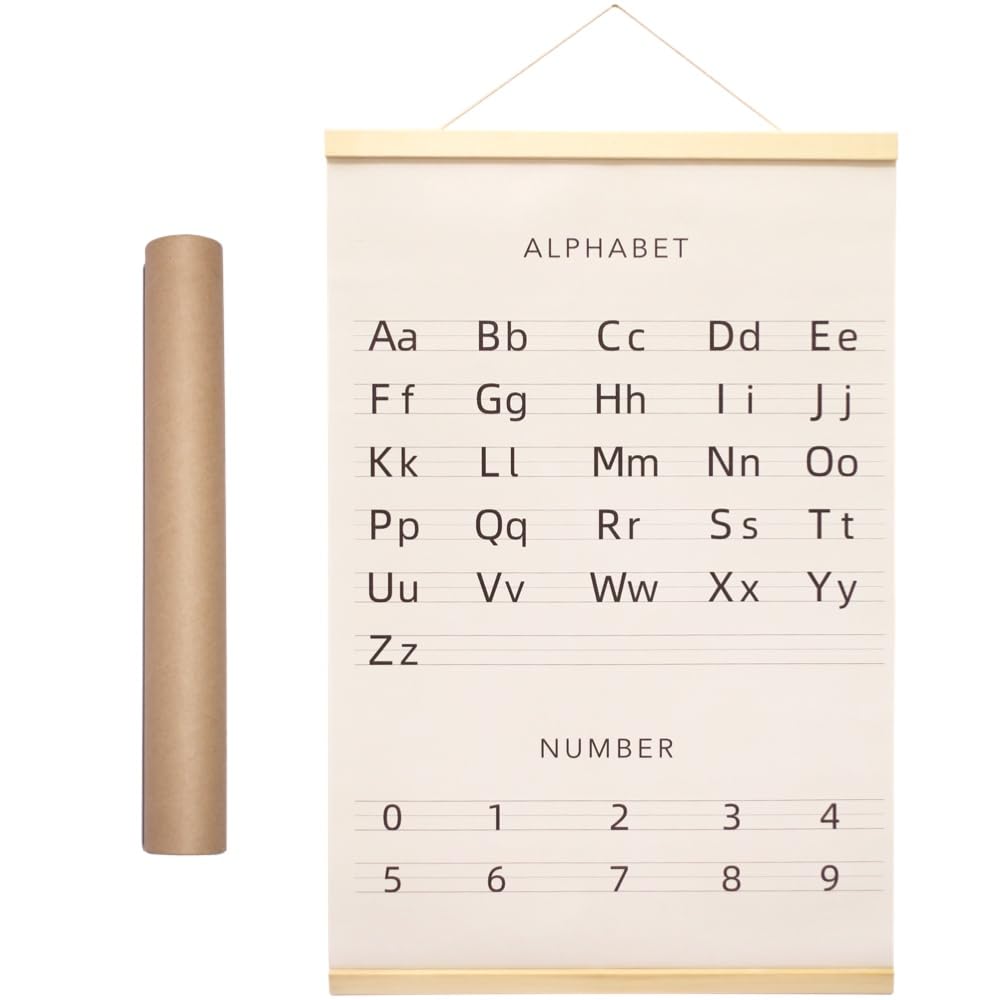 ABC Learning Poster for Toddlers - 16x24 Inch Alphabet Chart for Nursery Decor, Boho Style Wall Hanging with Subtle Colors - Perfect for Preschool Education & Baby Room Decoration
