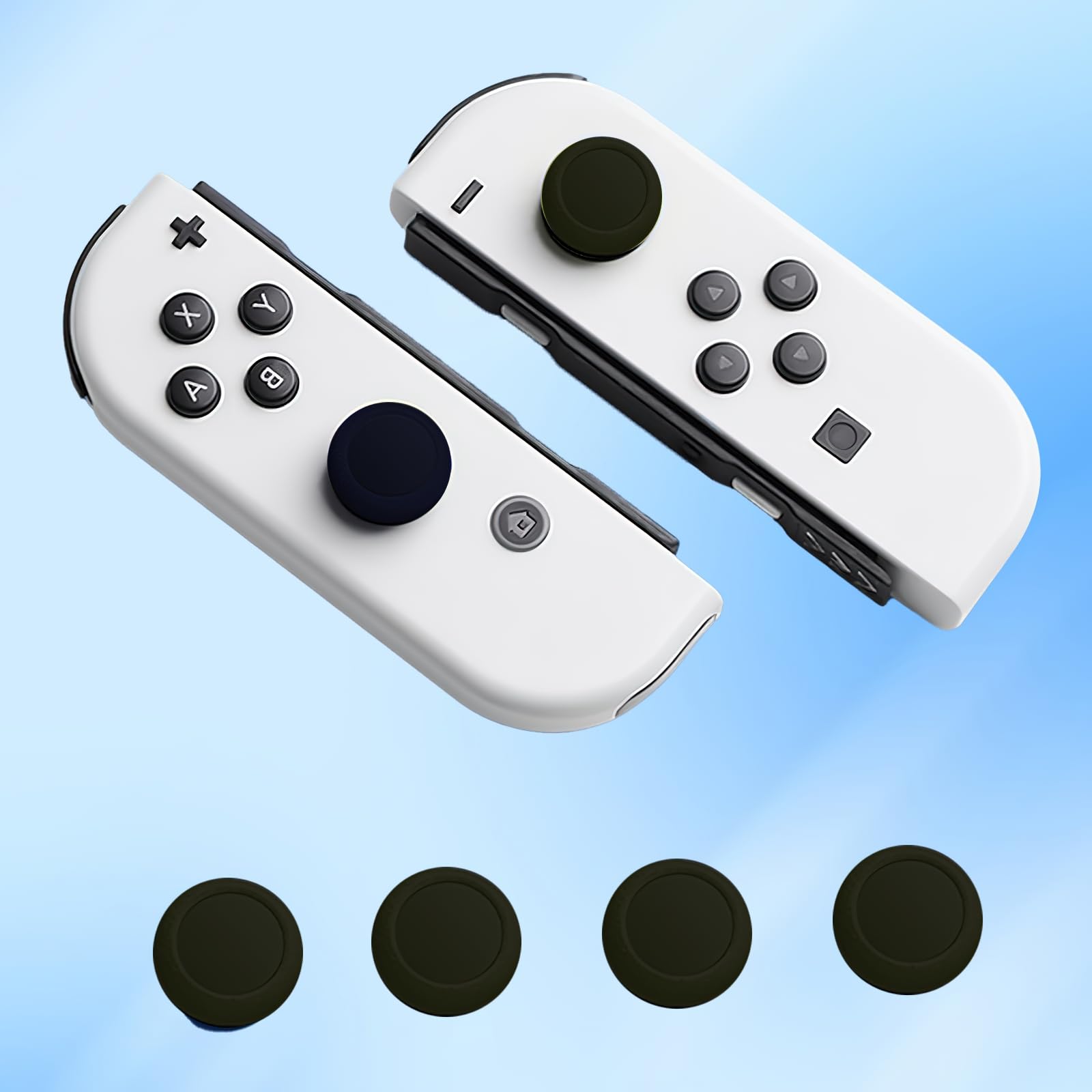 6 Pack Silicone Thumb Grips for Nintendo Switch/Lite/OLED - Ergonomic Joystick Caps for Enhanced Gaming Comfort - Perfect for Switch Controllers, Joy-Cons & Pro Controllers (Black) - Ideal for Long Gaming Sessions & Improved Grip