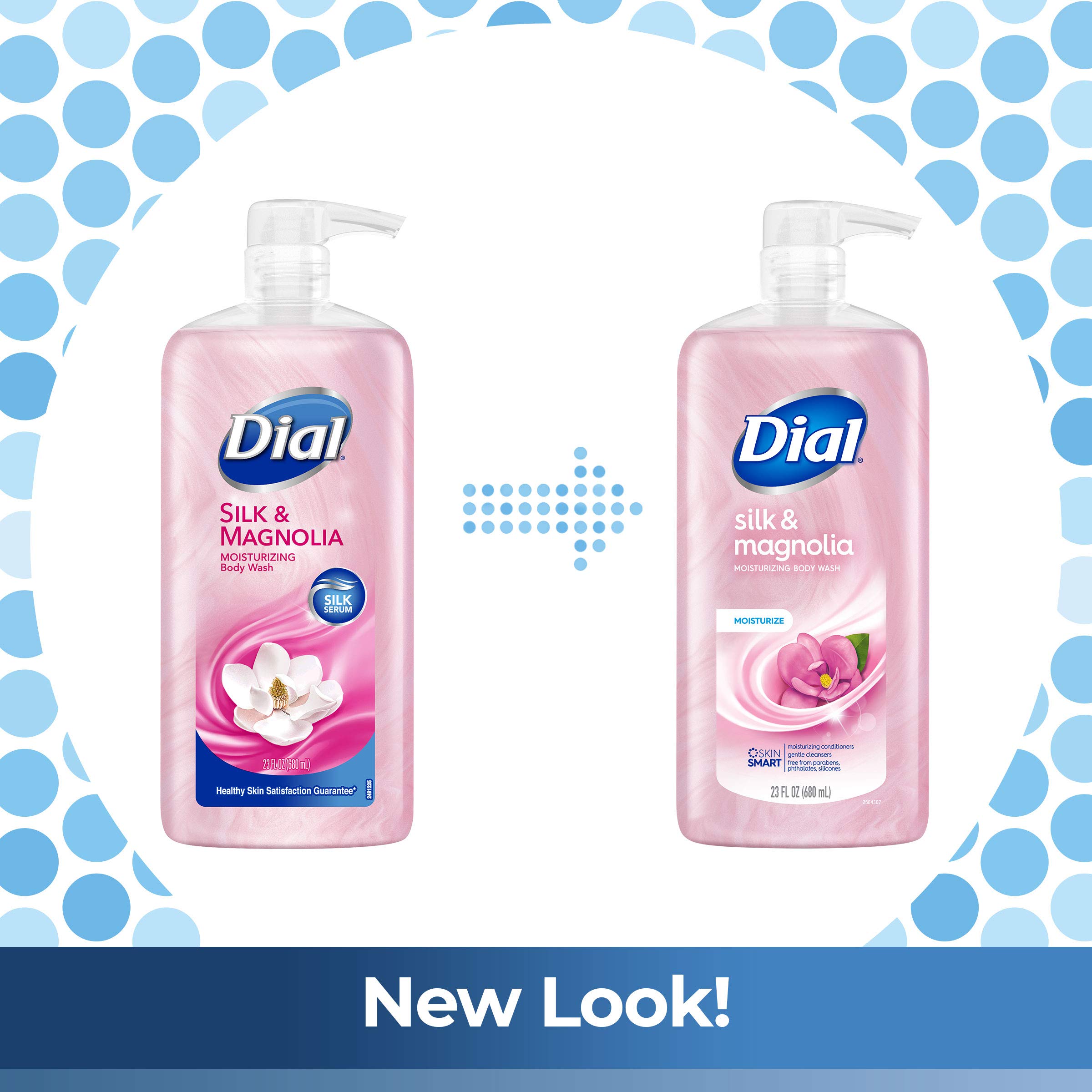 Dial Body Wash, Silk & Magnolia Scent, 23 fl oz (Pack of 3) - Moisturizing Shower Gel for Dry Skin, Perfect for Daily Use & Relaxing Bath Time