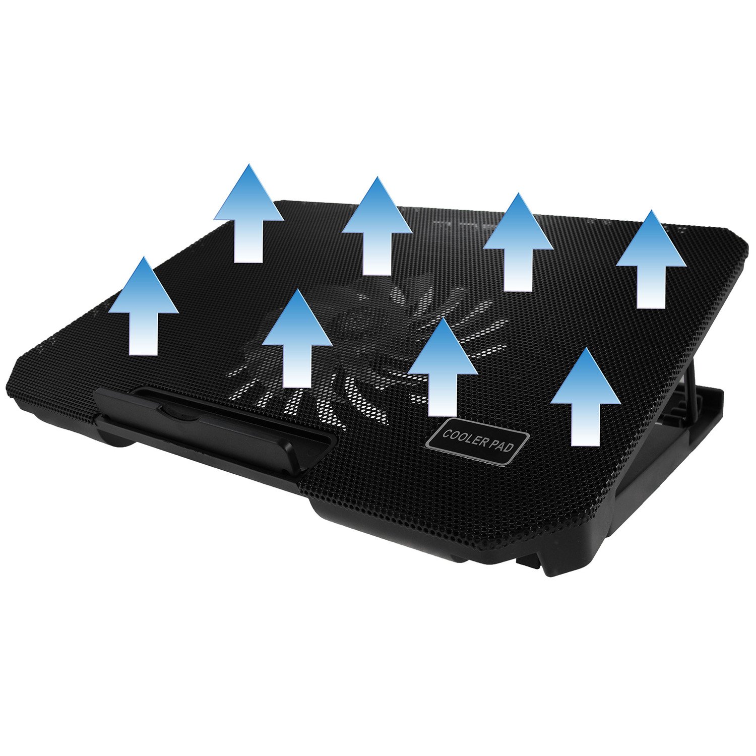 AABCOOLING NC74 Laptop Cooling Pad with 125mm Fan - Adjustable Tilt, Blue LED Backlight, Ultra Quiet Cooling Stand for Laptops 15-17 Inch | Perfect for Gaming, Office Work & Home Use
