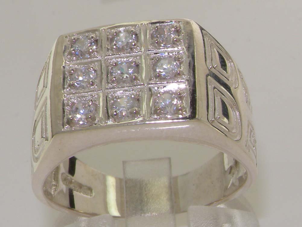 925 Sterling Silver Cubic Zirconia Men's Signet Ring - Elegant Anniversary Gift for Him - Perfect for Weddings, Engagements & Special Occasions