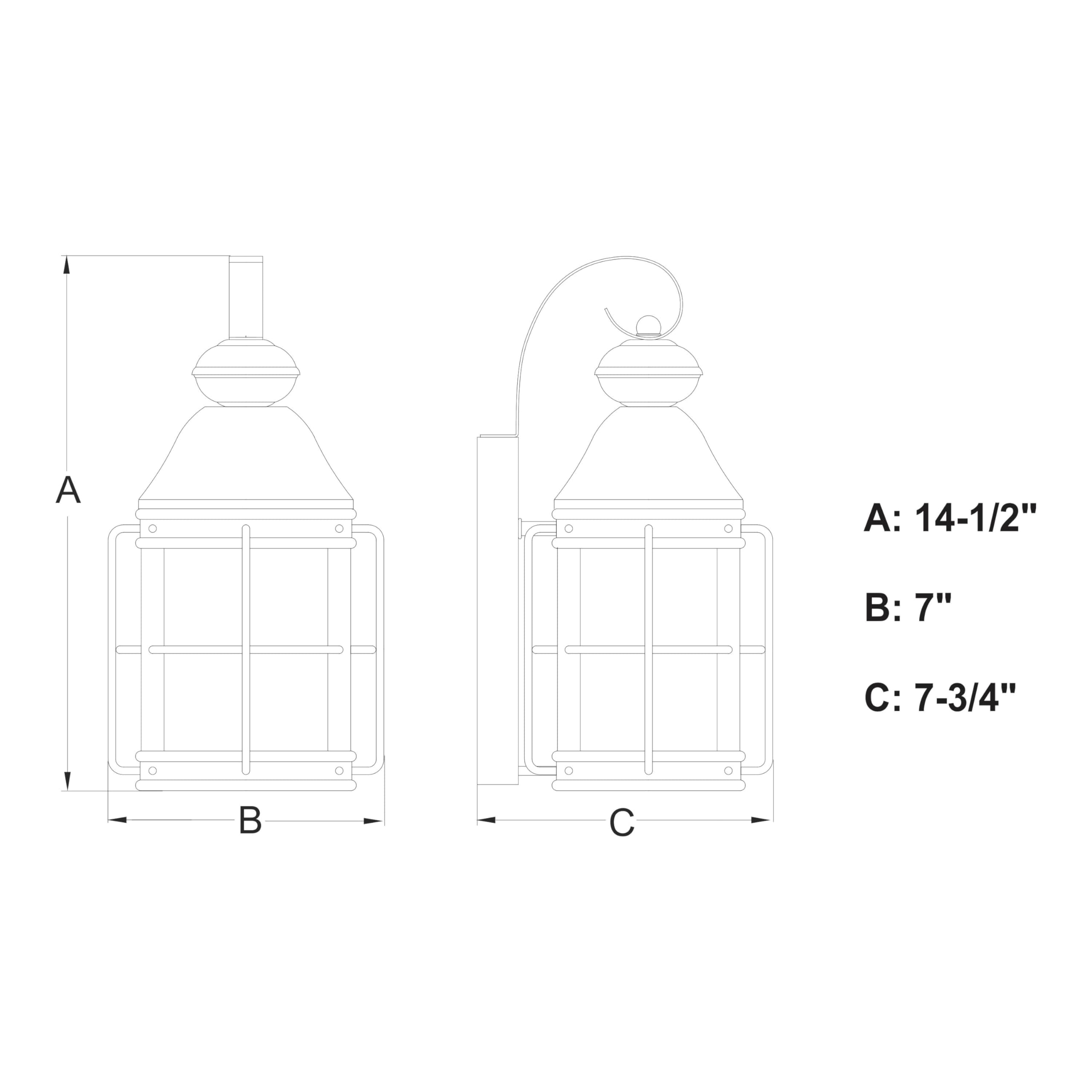 VAXCEL Revere 1-Light Bronze Rectangle Outdoor Wall Lantern with Clear Glass - Weatherproof Exterior Lighting for Porch, Patio, Garage & Entryway