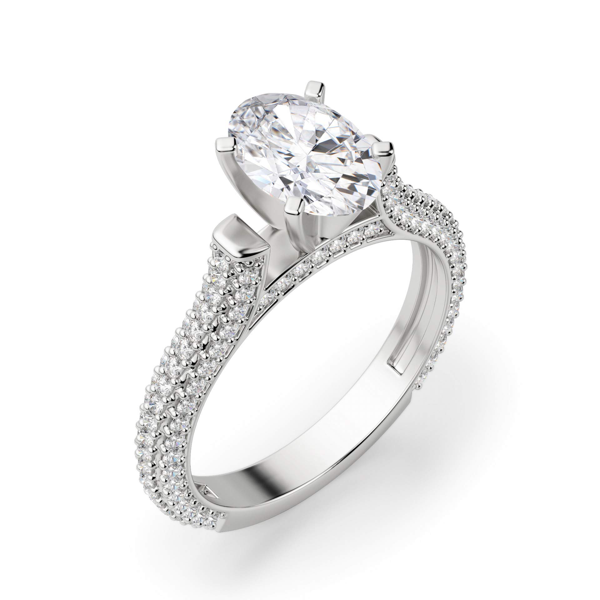 2 CT Oval Moissanite Engagement Ring Wedding Bridal Set, Diamond Alternative Solitaire Halo Ring in Vintage Silver - Perfect for Proposals, Anniversaries & Special Occasions