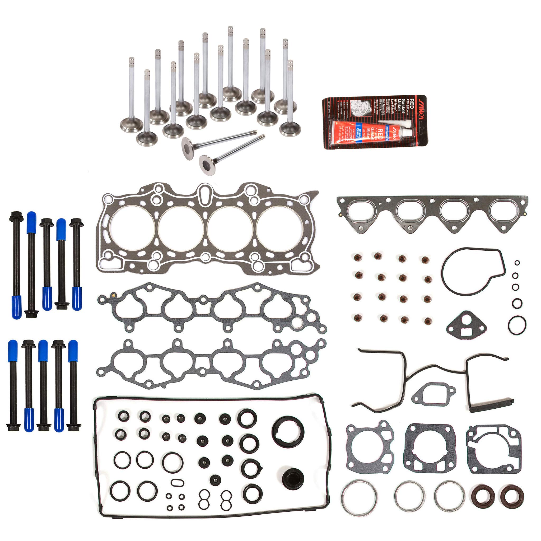 MA-4216952836 Head Gasket Set with Intake & Exhaust Valves - Compatible with 1990-2001 Acura Integra 1.8L B18B1 B18A1 Engines - Perfect for Engine Repair & Performance Upgrades