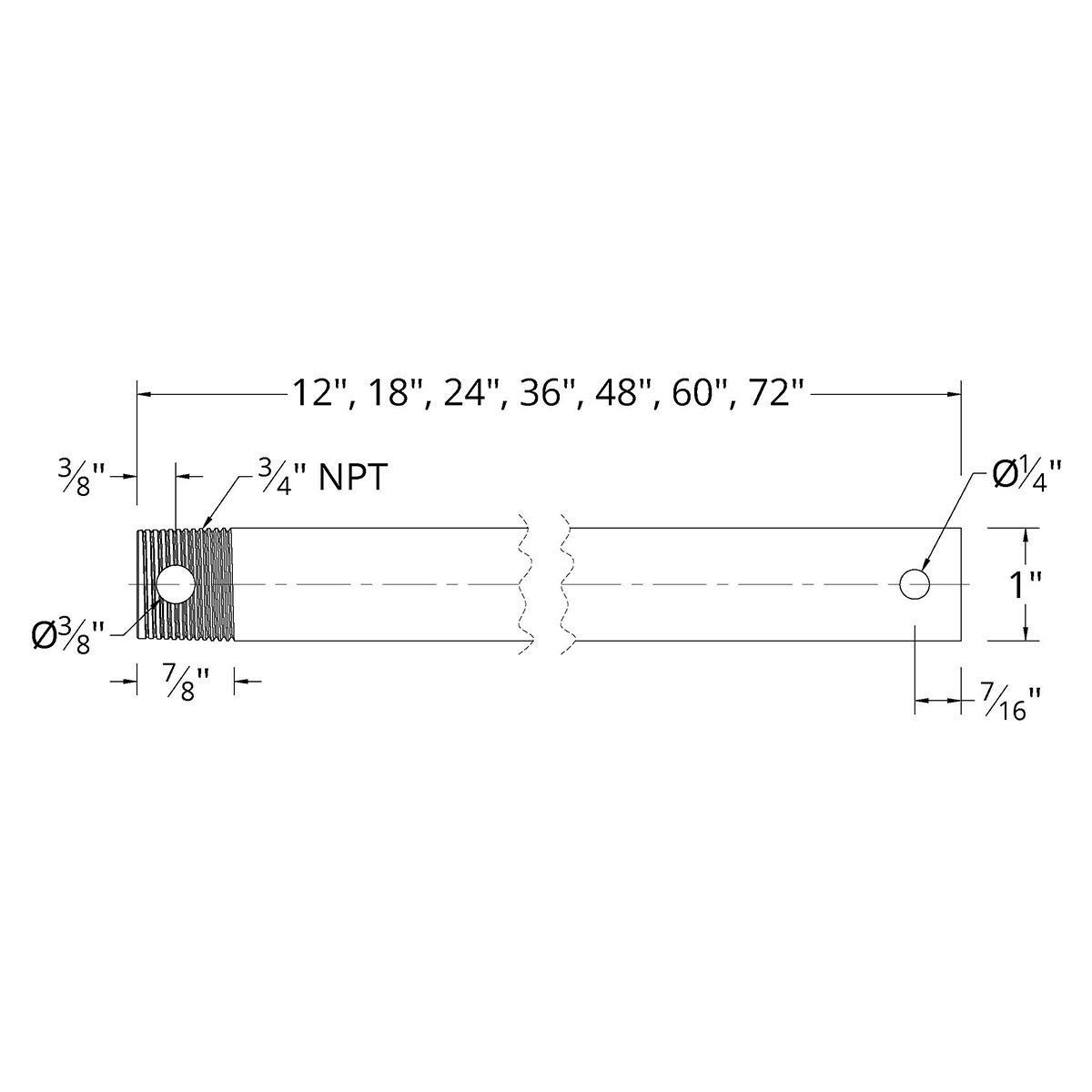 24 Inch Ceiling Fan Extension Downrod - Oil Rubbed Bronze Finish - Perfect for High Ceilings & Large Rooms