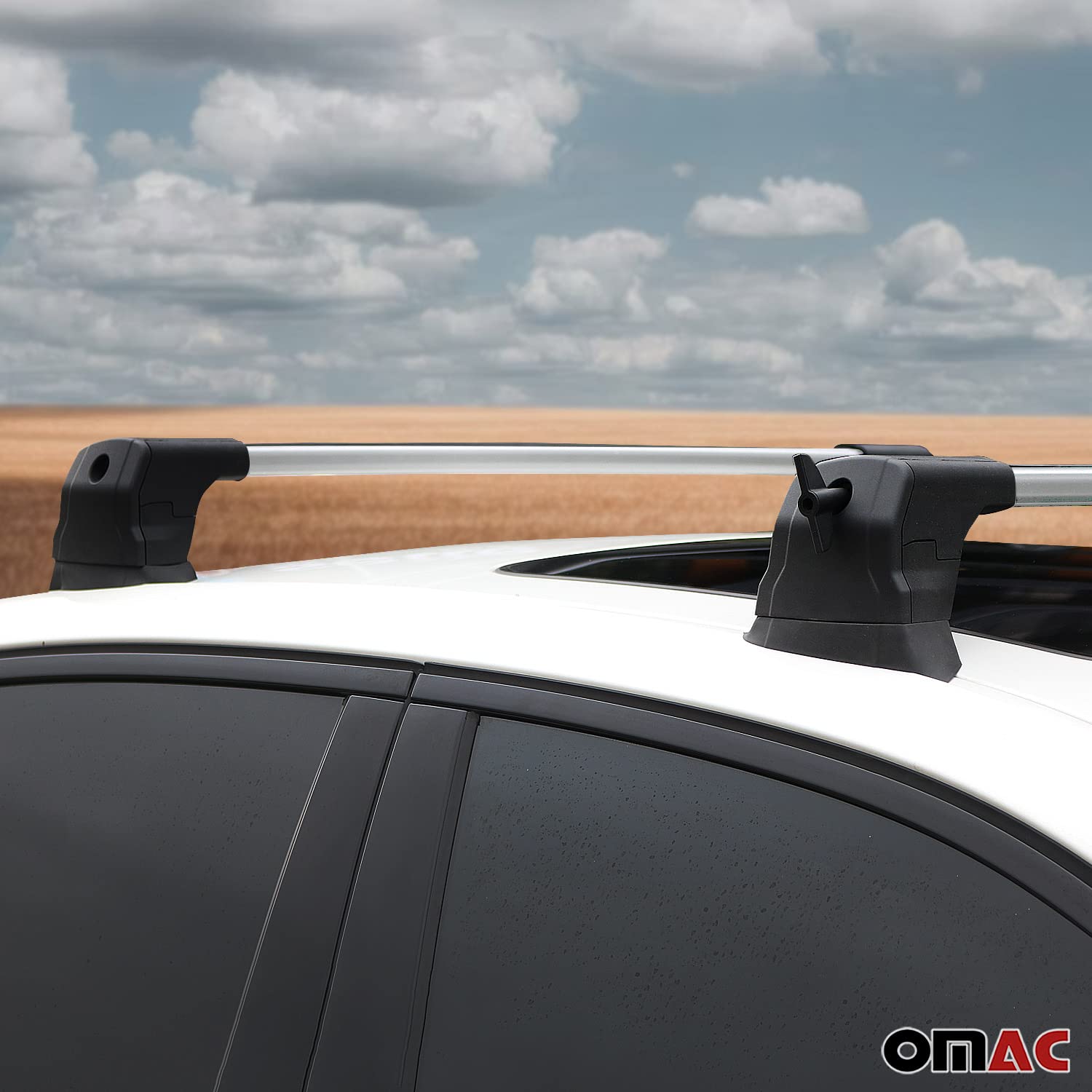 OMAC Aluminum Roof Rack Cross Bars for BMW 4 Series G22 Coupe (2021-2025) - Sleek Gray Design | Perfect for Road Trips, Ski Gear & Cargo Transport