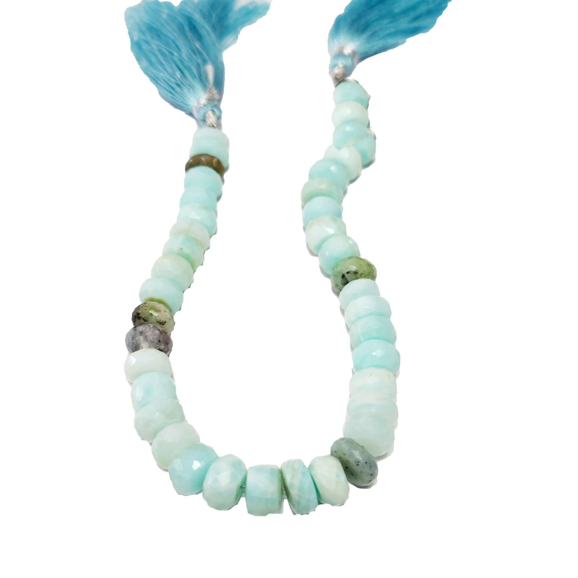 Peruvian Opal Gemstone Beads - 115 Carat Rondelle Shape (5X8mm to 6X10mm) for Jewelry Making | DIY Necklace, Bracelet & Earrings | Healing Crystal Beads for Spiritual Crafts