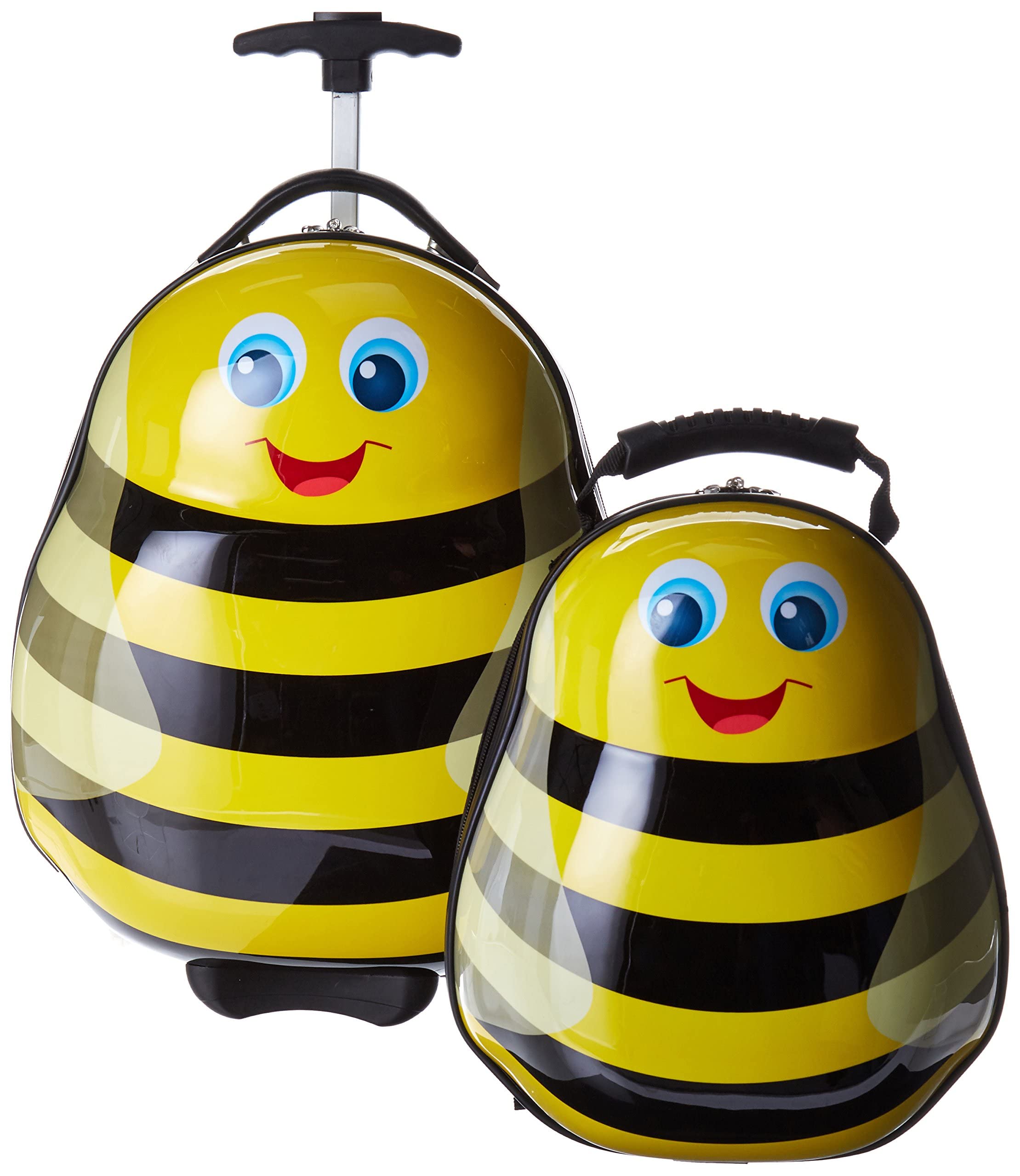 Heys Travel Tots Bumble Bee Kids Luggage - Lightweight Carry-On Suitcase with Wheels for Boys & Girls | Perfect for Airplane Travel, Road Trips & Sleepovers