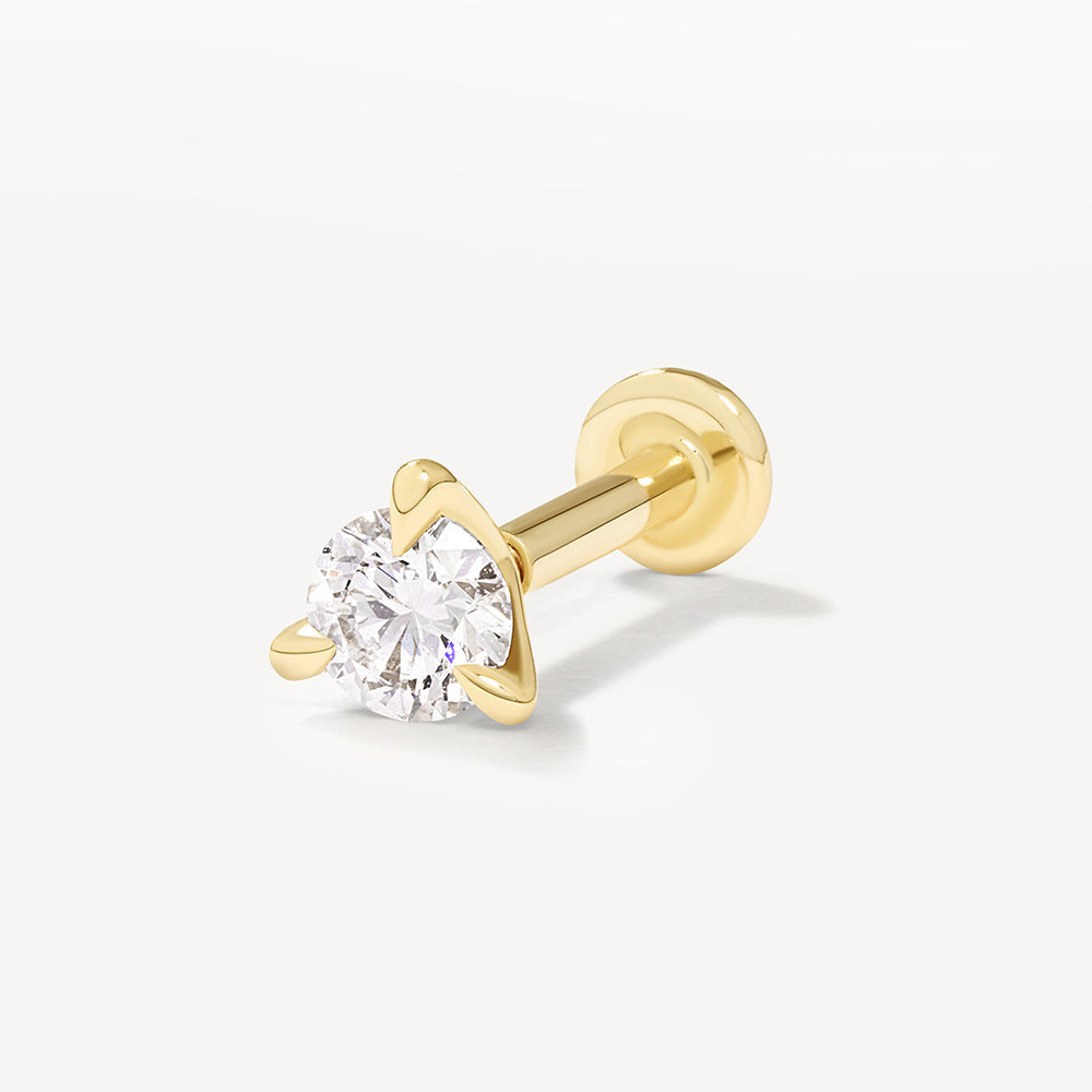 0.10ct Lab-Grown Diamond Helix Single Stud Earrings in 10K Gold - Perfect for Everyday Wear, Gift Giving & Special Occasions