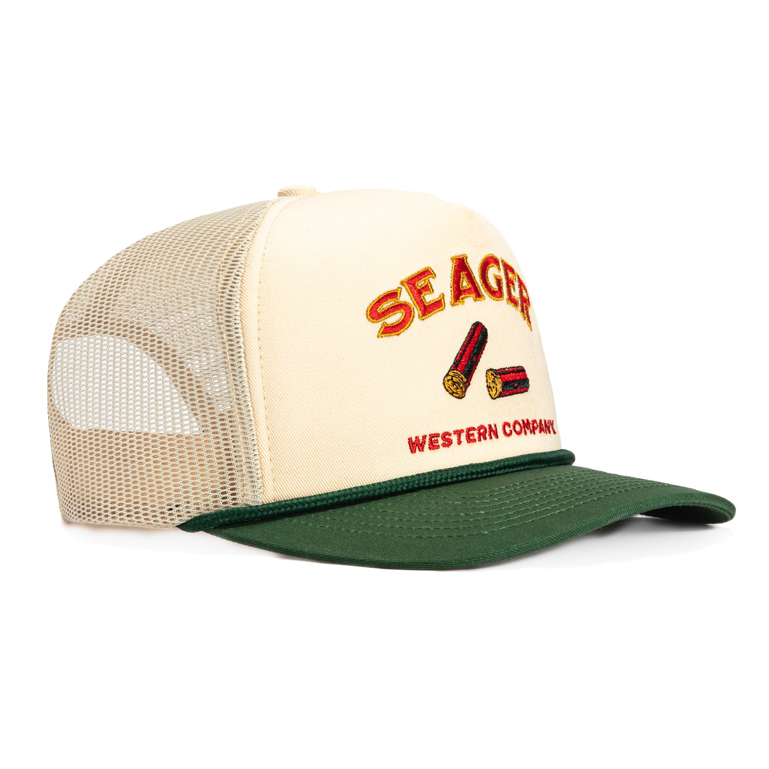Seager Gone Hunting Snapback Foam Hat - Khaki & Green Color | Comfortable Adjustable Baseball Cap for Outdoor Hunting, Fishing & Camping