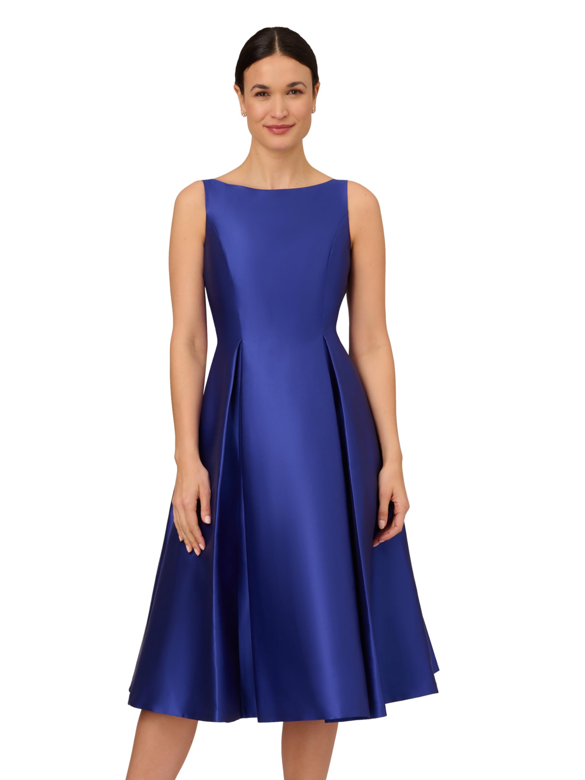 Adrianna Papell Women's Sleeveless Tea Length Cocktail Dress for Wedding Guest, Party & Special Occasions