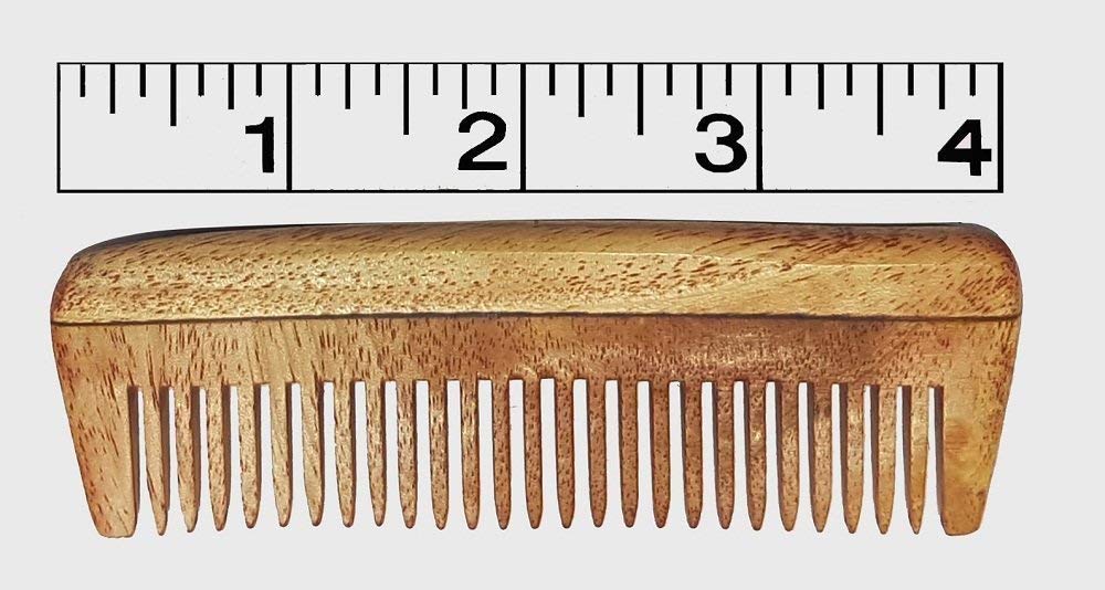 Kabello Neem Wood Comb for Hair Fall Control & Regrowth - Anti-Static Detangling Comb for Men & Women (Brown, 35g) - Perfect for Daily Hair Care & Scalp Massage