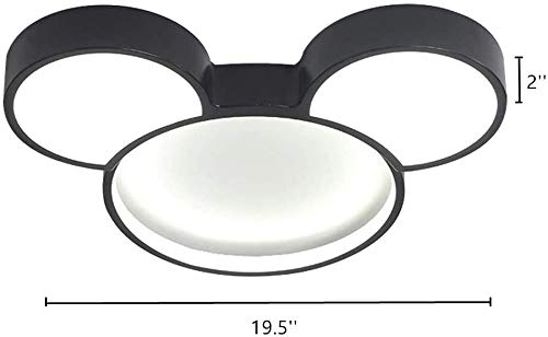 Modern LED Ceiling Light with Acrylic Cartoon Mickey Mouse Design - Stepless Dimming Flush Mount Fixture for Kids' Bedroom, Nursery, Playroom & Children's Room Decor - Perfect for Disney Themed Bedrooms and Play Areas
